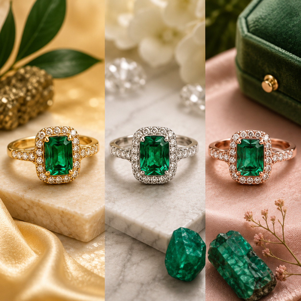 How to Choose Your Colombian Emerald According to the Type of Gold