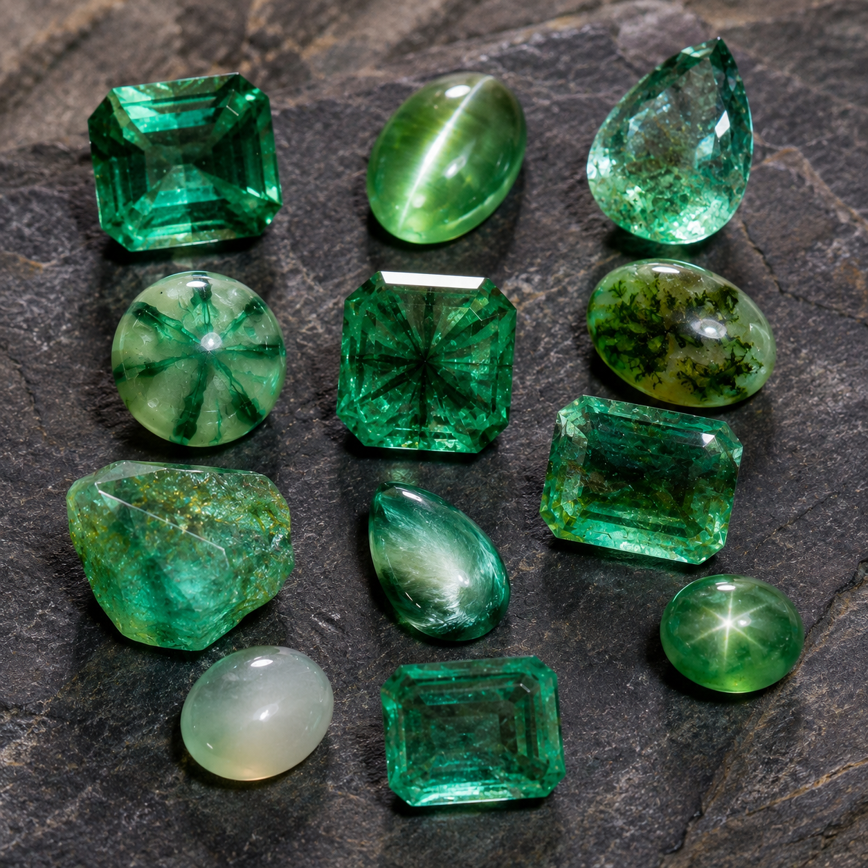 Trapiche, Oil Drop Effect, Butterfly Wings and Other Unique Colombian Emeralds