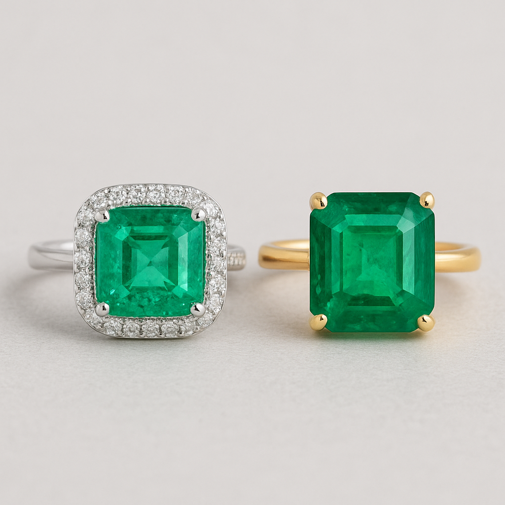 White Gold vs. Yellow Gold for Mounting Colombian Emeralds