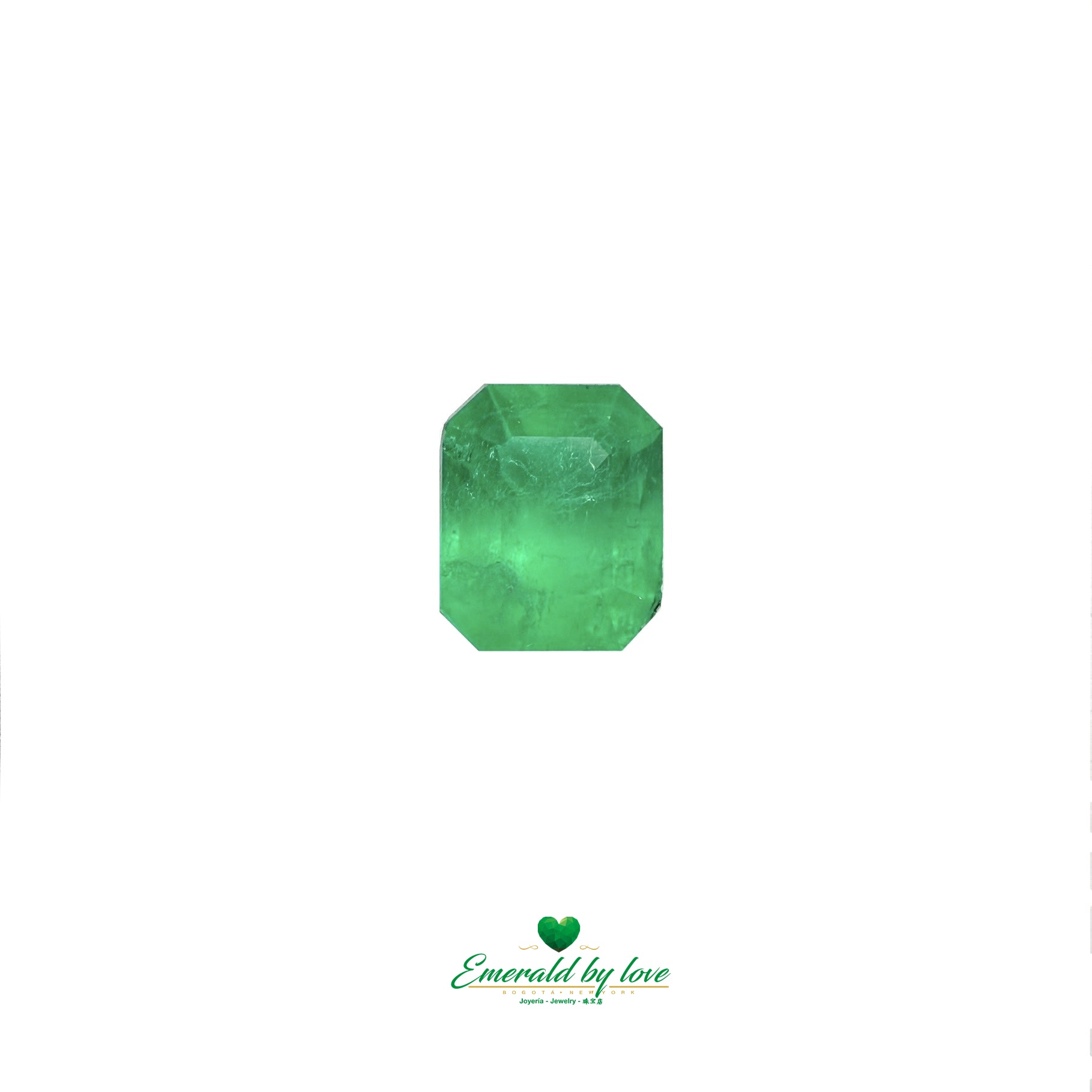 Émeraude verte vive de 1,37 ct, taille émeraude, d'une clarté exceptionnelle
