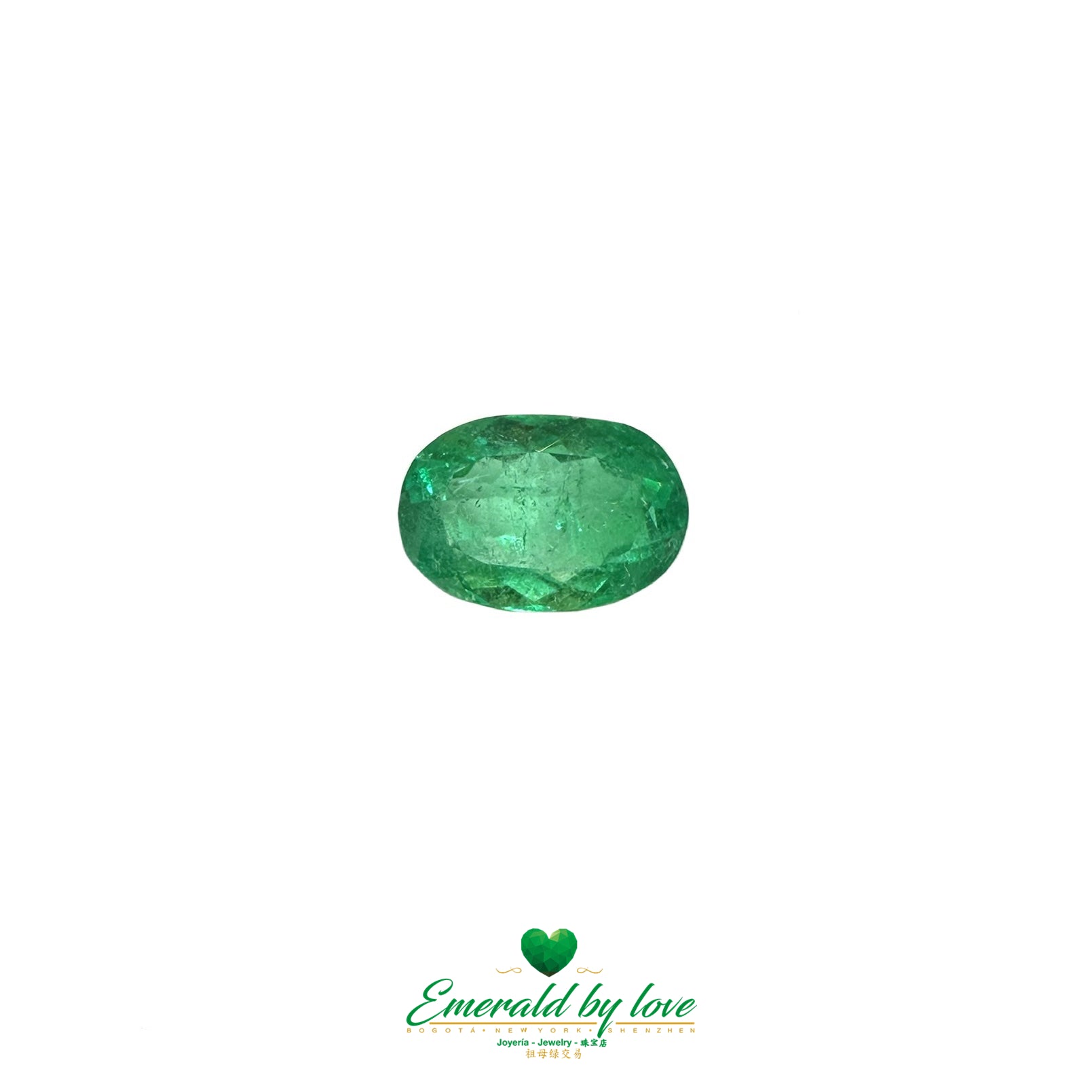 Superbe émeraude colombienne de forme ovale de 1,9 carat