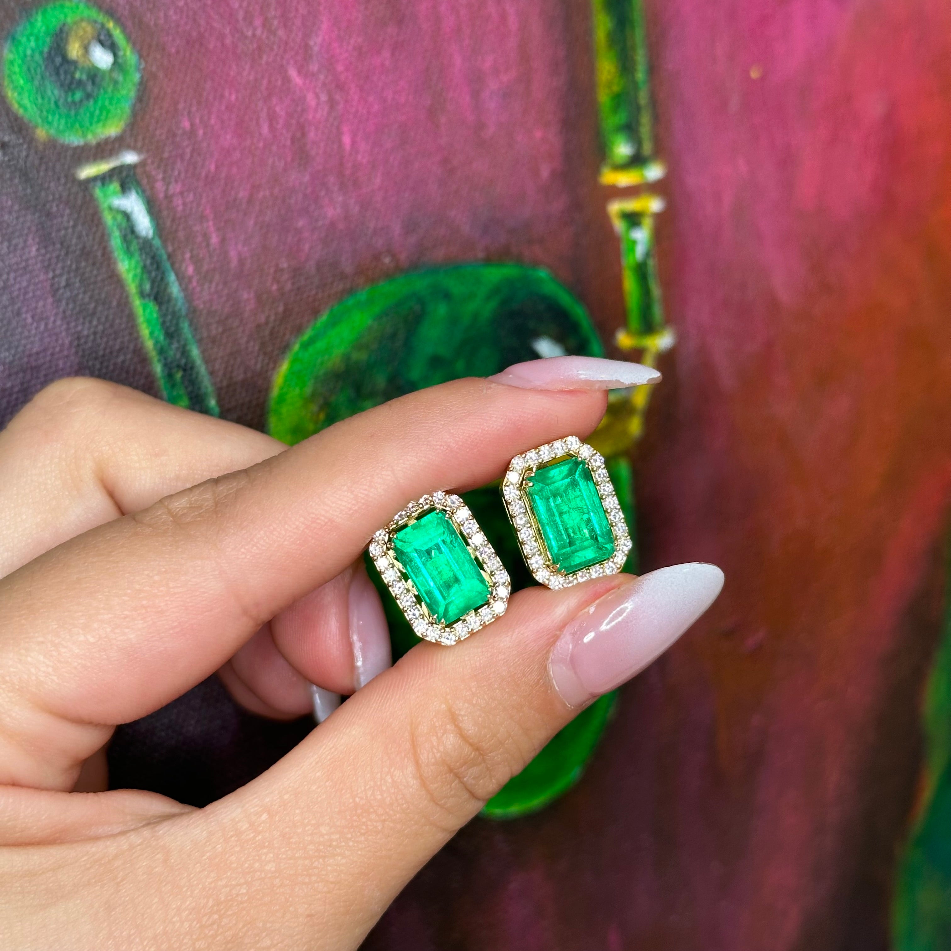 Jacket Earrings with Baguette Diamonds in 18K Gold – High Quality Fine Jewelry