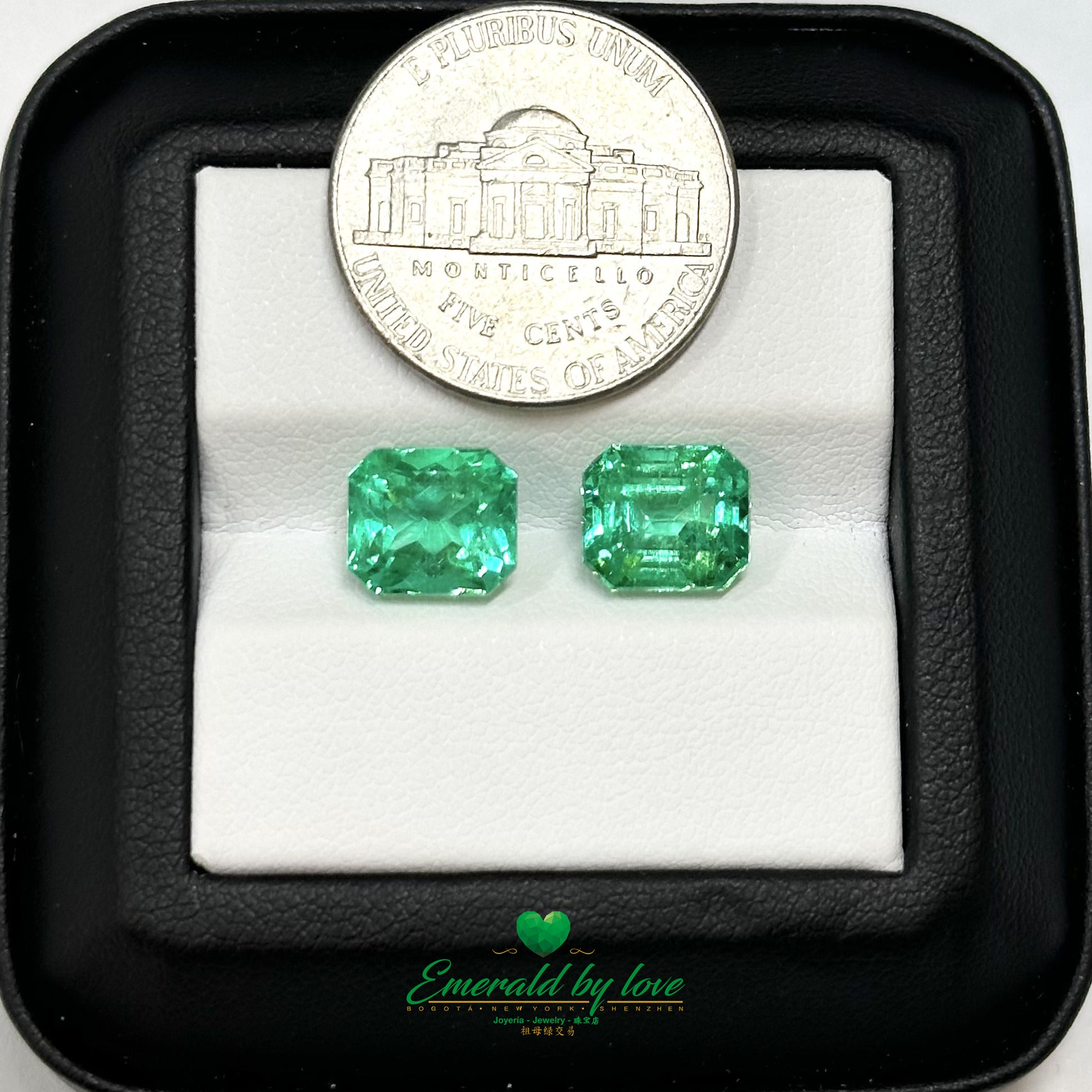 Essence d'émeraude : paires assorties d'émeraudes colombiennes, 6,05 carats