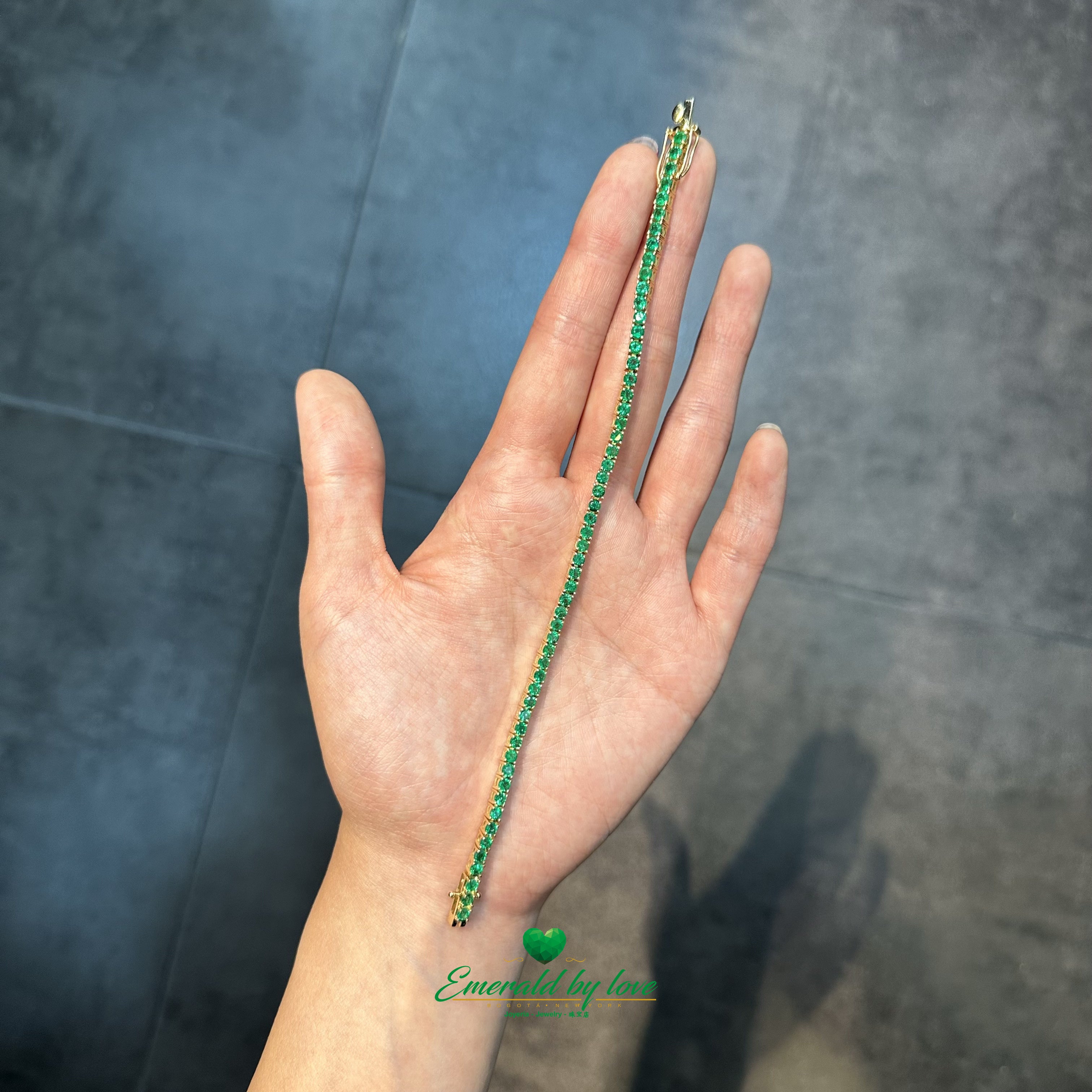 Yellow Gold COLOMBIAN Emerald Bracelet