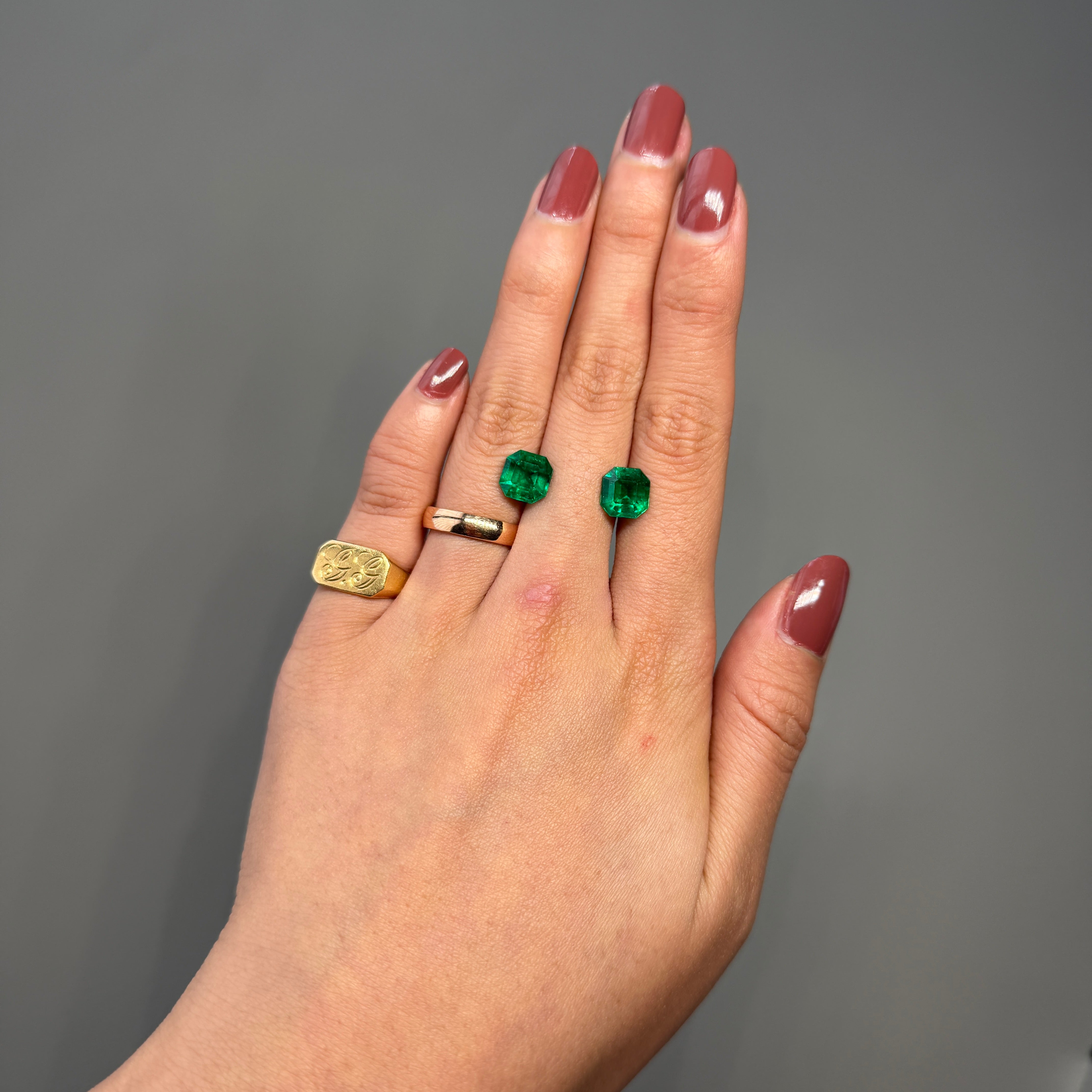 Premium 2.22 & 2.46 Carat Matching Pair Loose Colombian Emeralds High Quality Gemstones Quality Gemstones