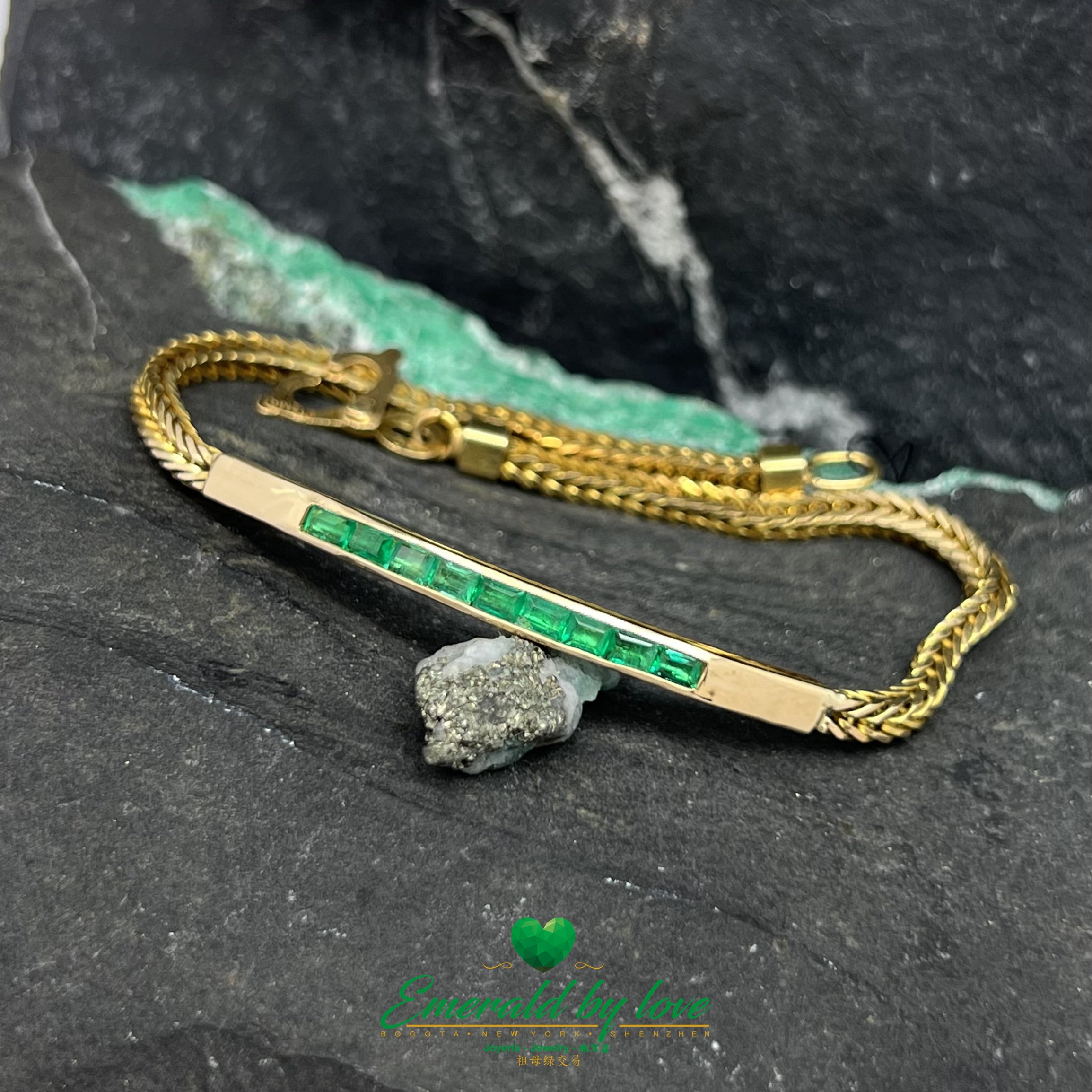 Colombian Baguette Emerald Cuff Bracelet