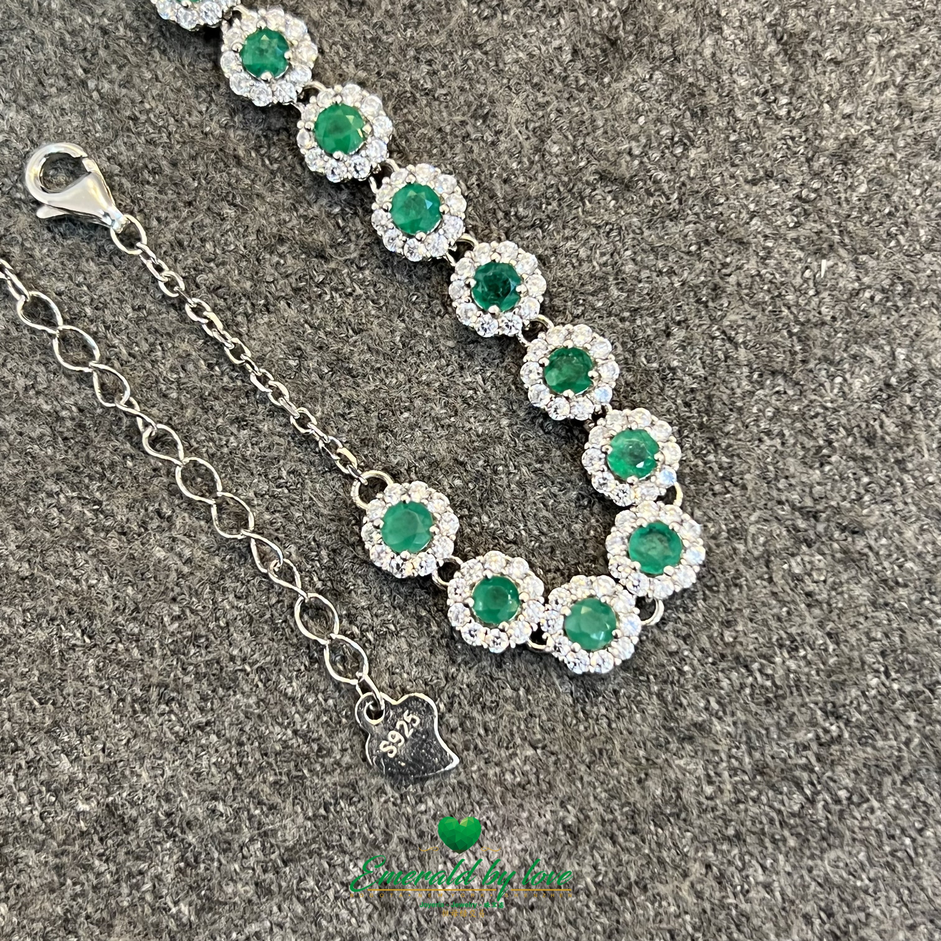 Colombian Emerald Silver Bracelet: Radiant Beauty on Your Wrist