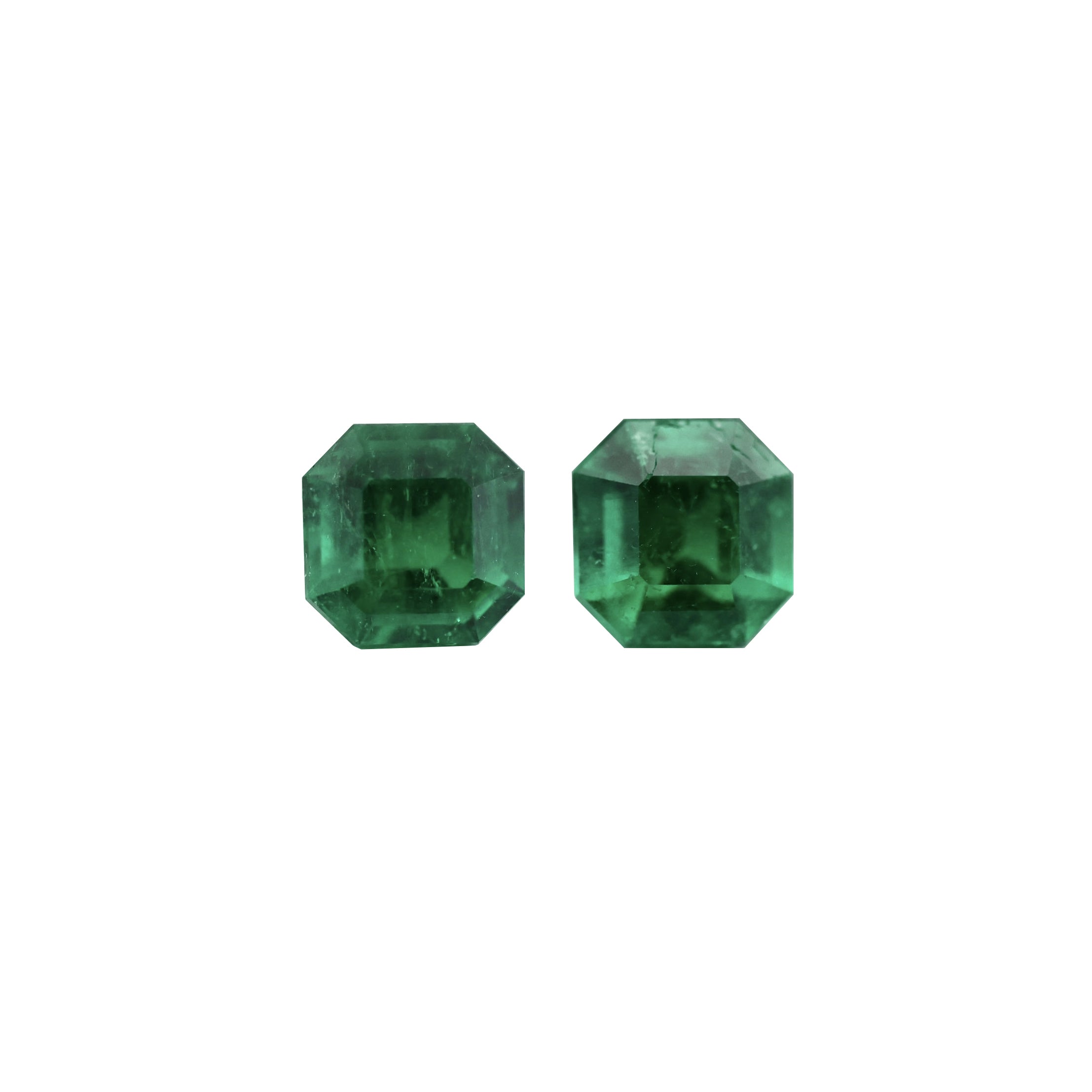 square emerald pairs in dark green