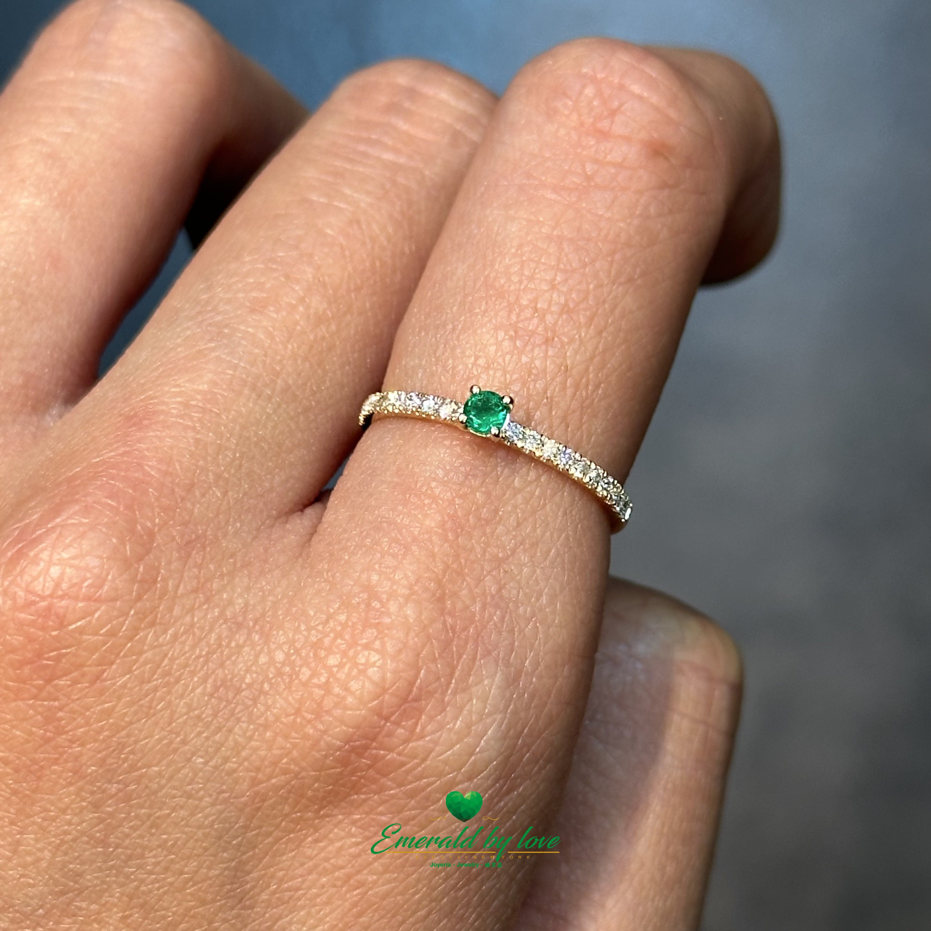 Let your style shine with this round emerald and diamond masterpiece.