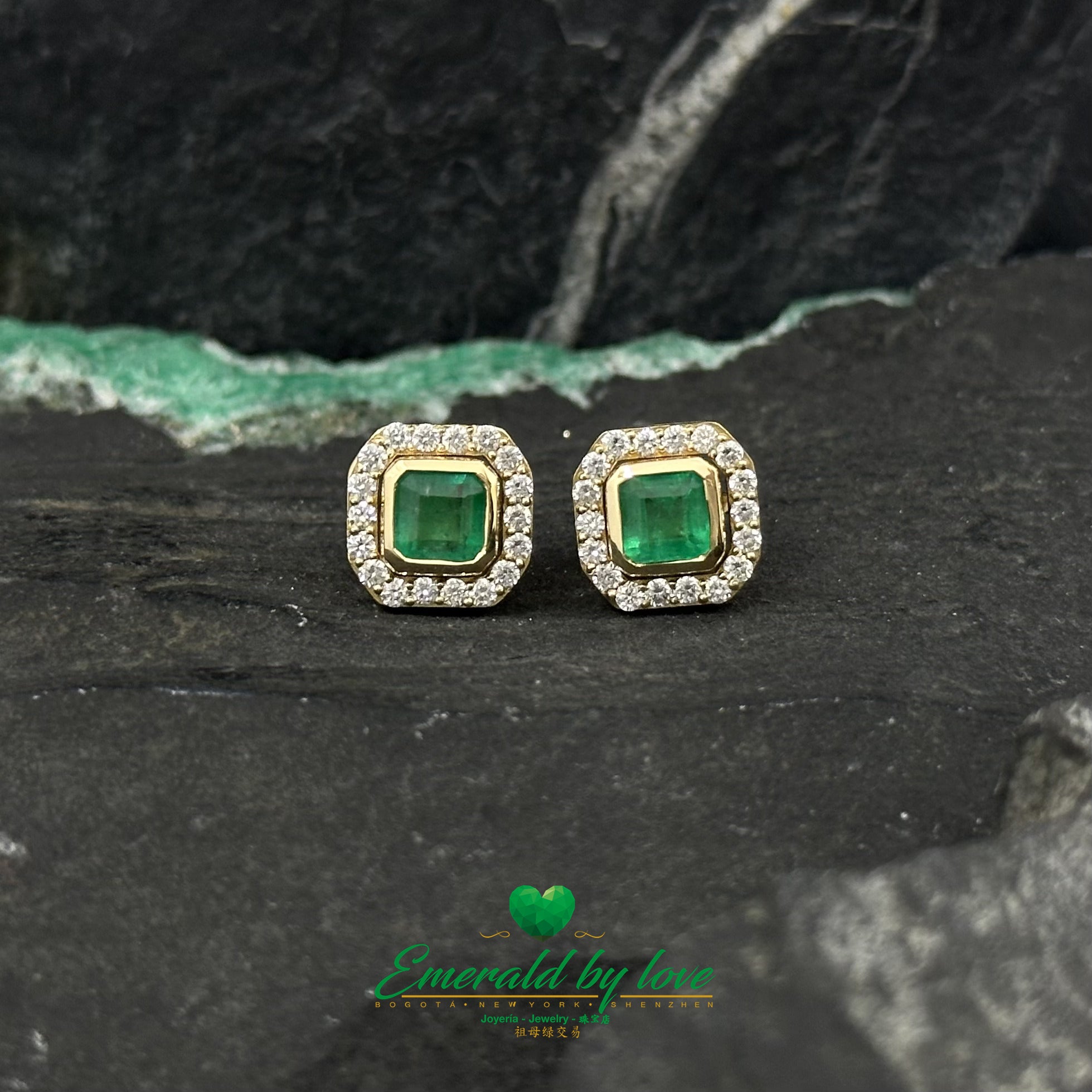 Boucles d'oreilles colombiennes avec émeraude et diamants : une beauté exquise venue du cœur de la Colombie