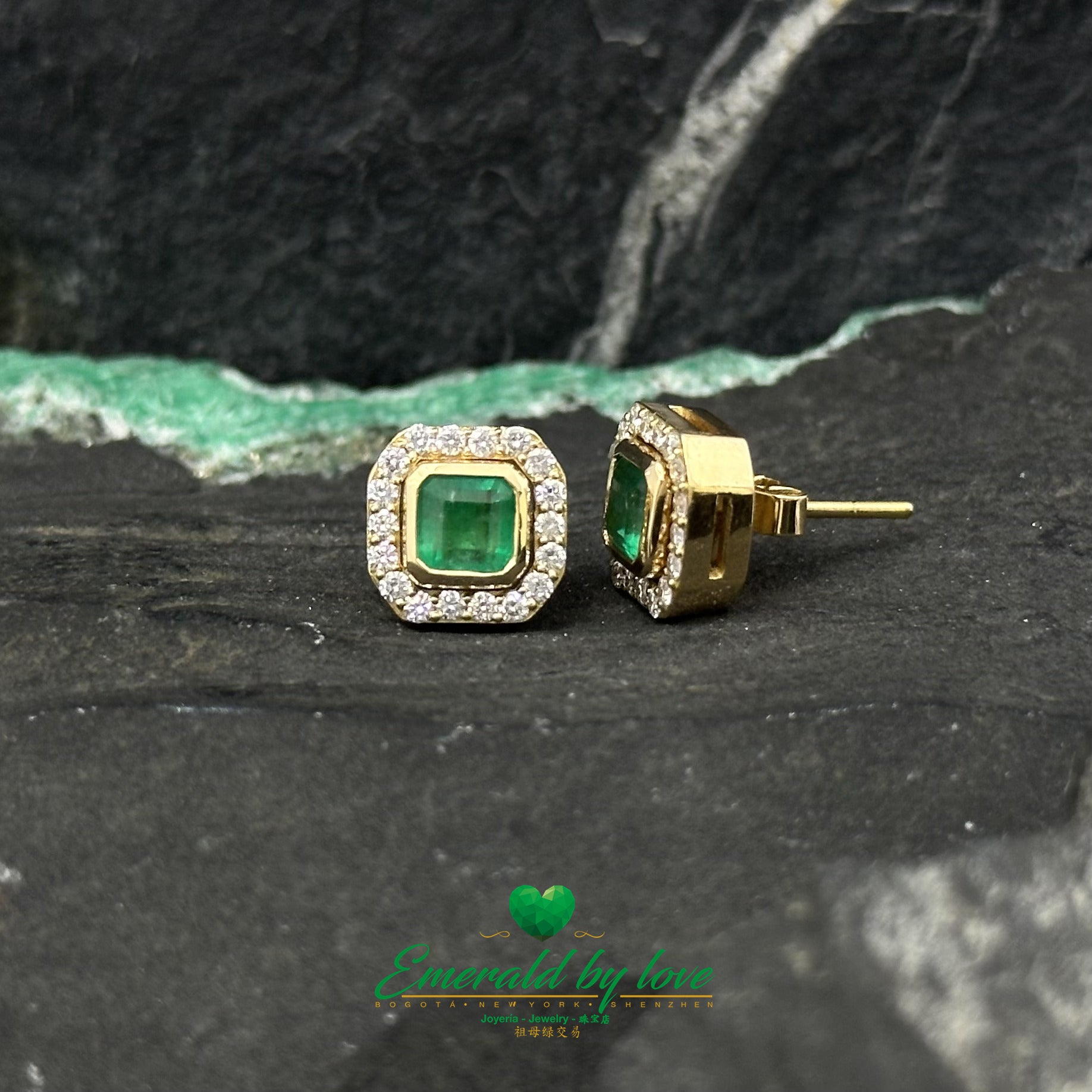 Boucles d'oreilles colombiennes avec émeraude et diamants : une beauté exquise venue du cœur de la Colombie