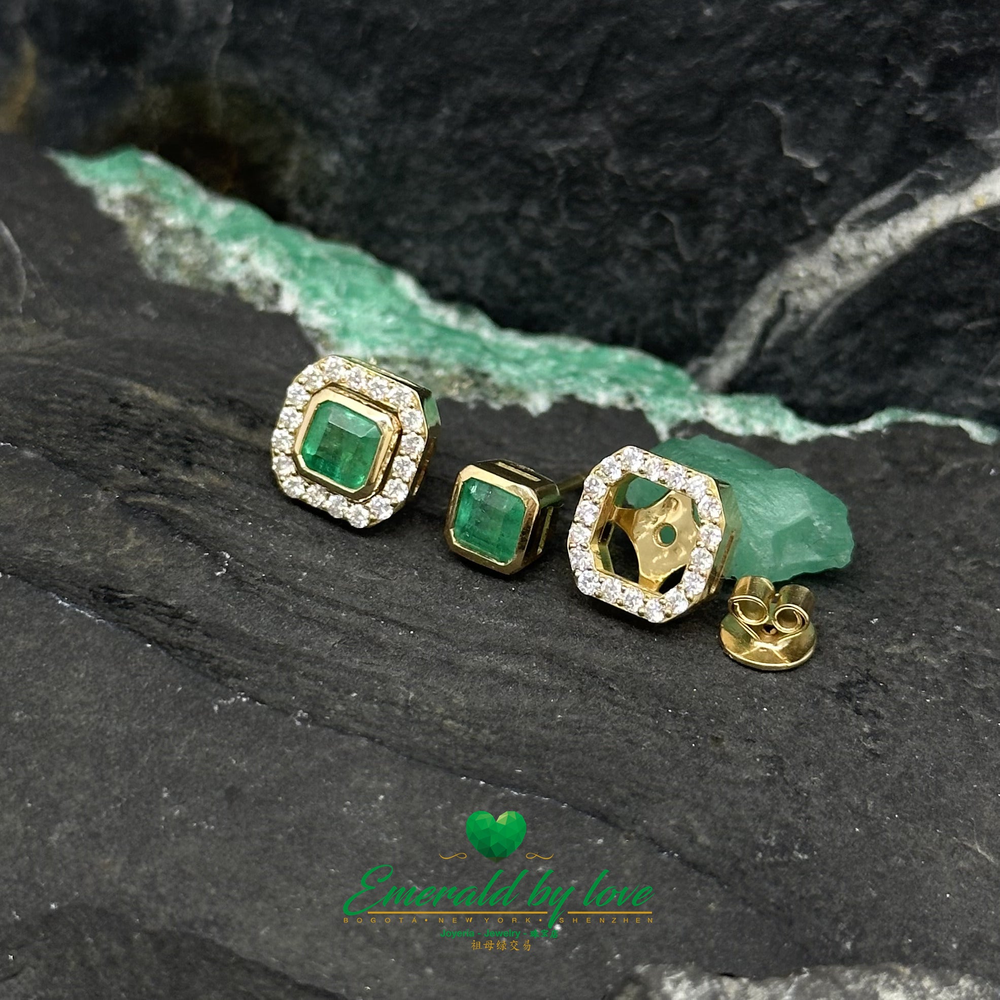 Boucles d'oreilles colombiennes avec émeraude et diamants : une beauté exquise venue du cœur de la Colombie