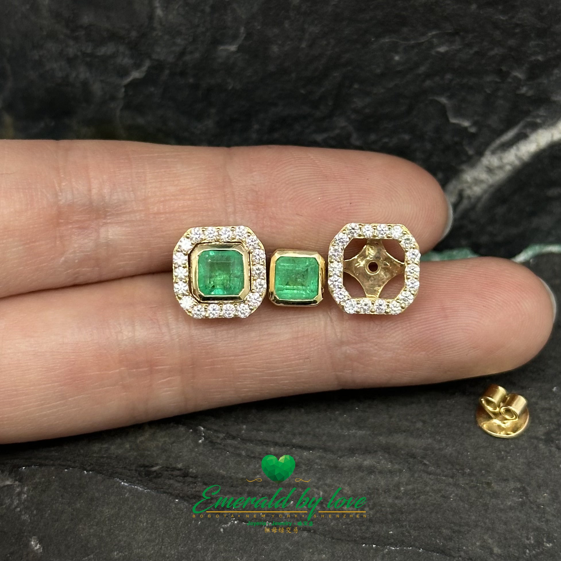 Boucles d'oreilles colombiennes avec émeraude et diamants : une beauté exquise venue du cœur de la Colombie