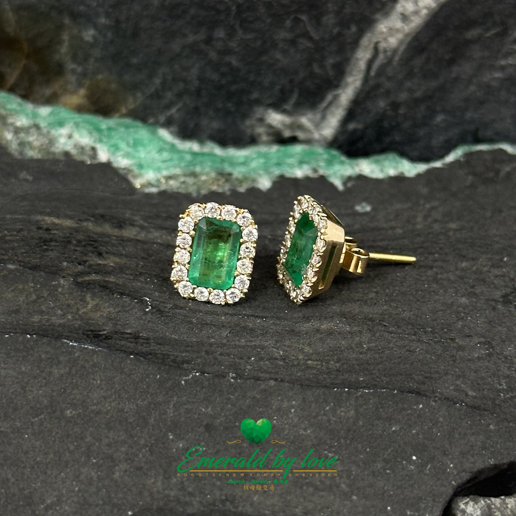 Traditional Marquise Yellow Gold Earrings: 1.69 TCW Colombian Emeralds