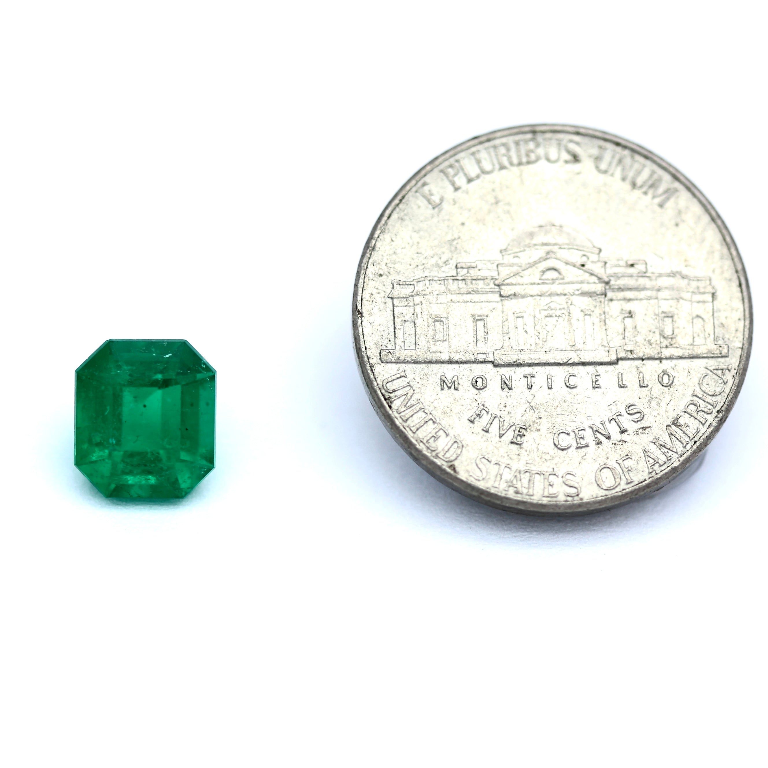 Coin vs Emerald cut emerald size comparison