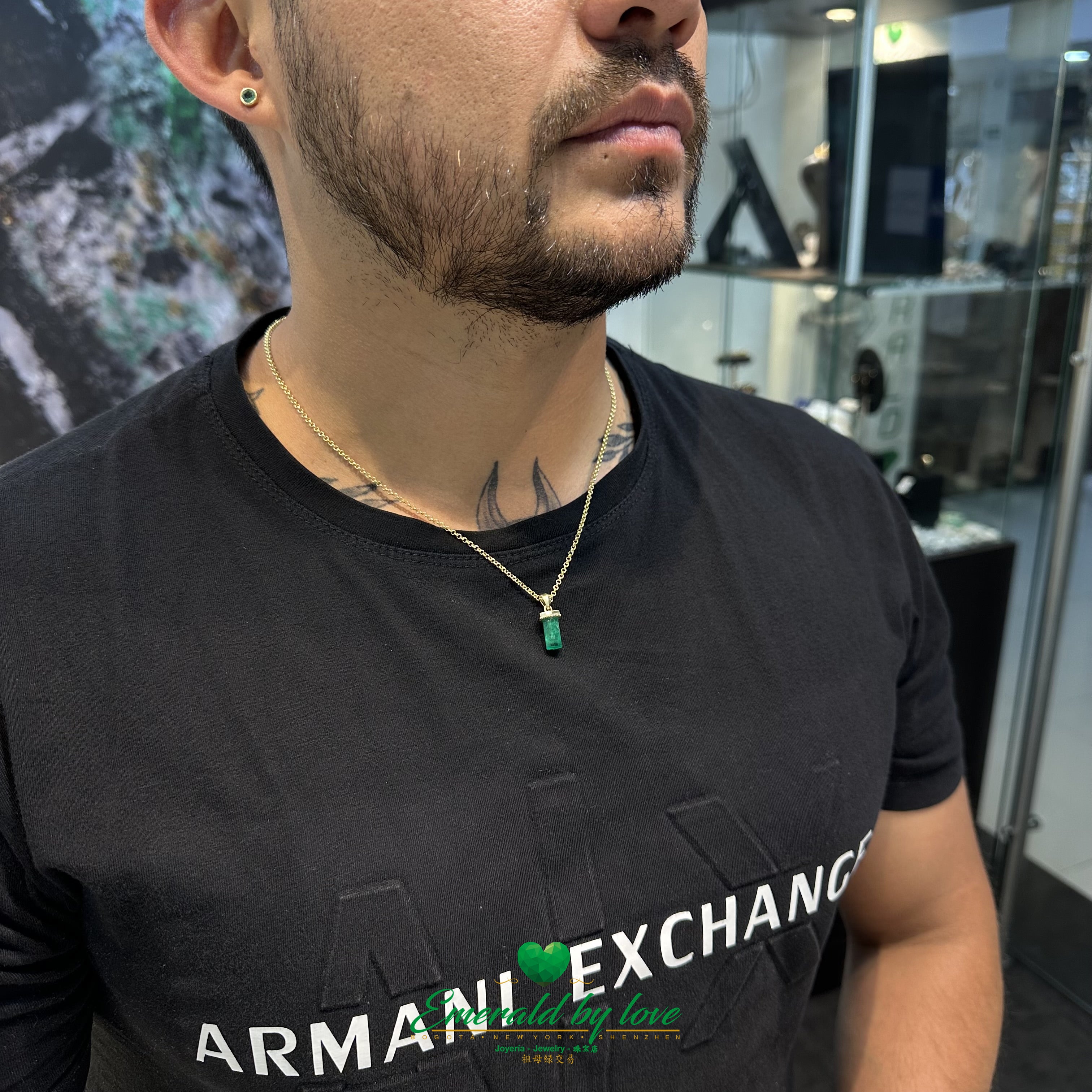 Traditional Canutillo Pendant in 18K Yellow Gold