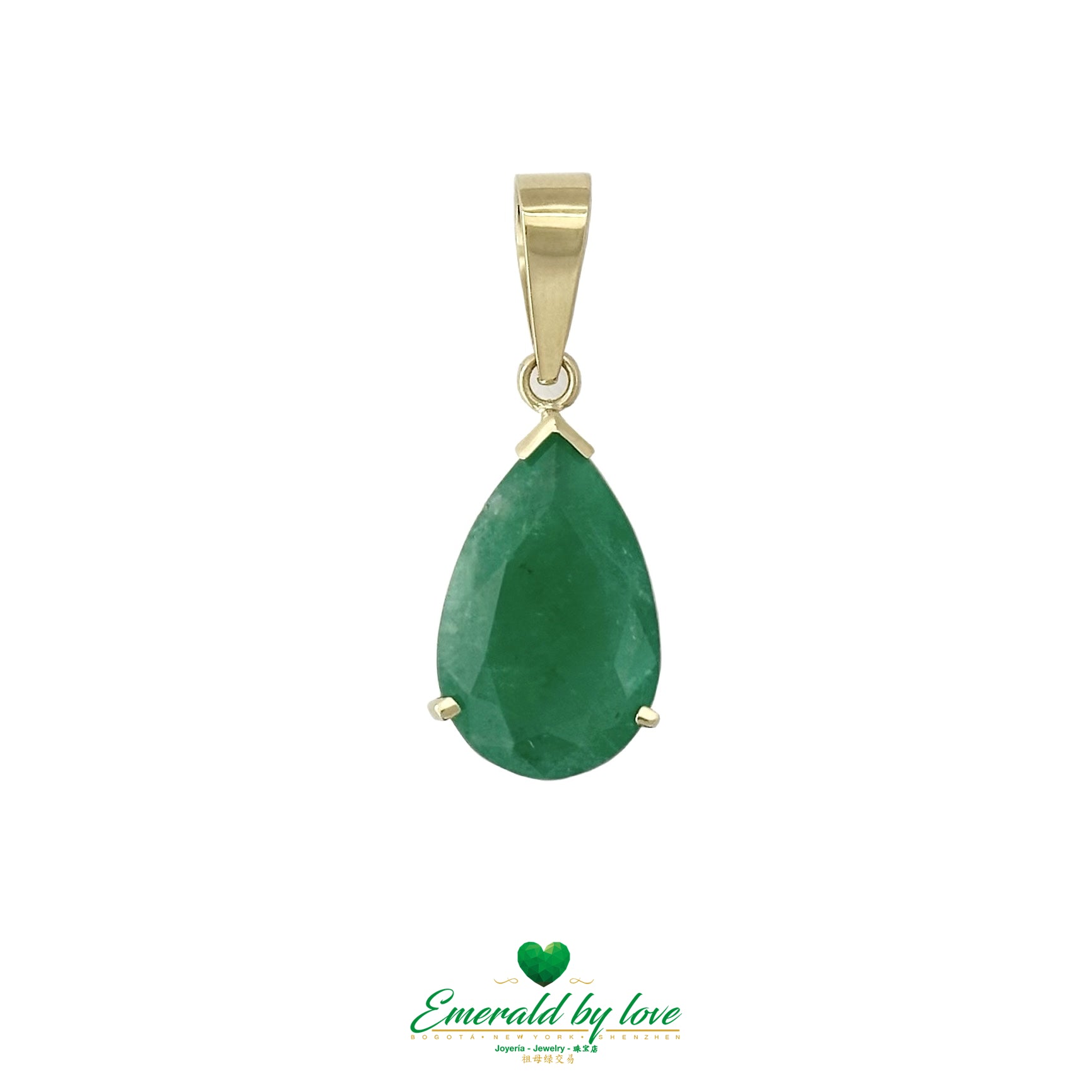 Large Teardrop Colombian Emerald Pendant