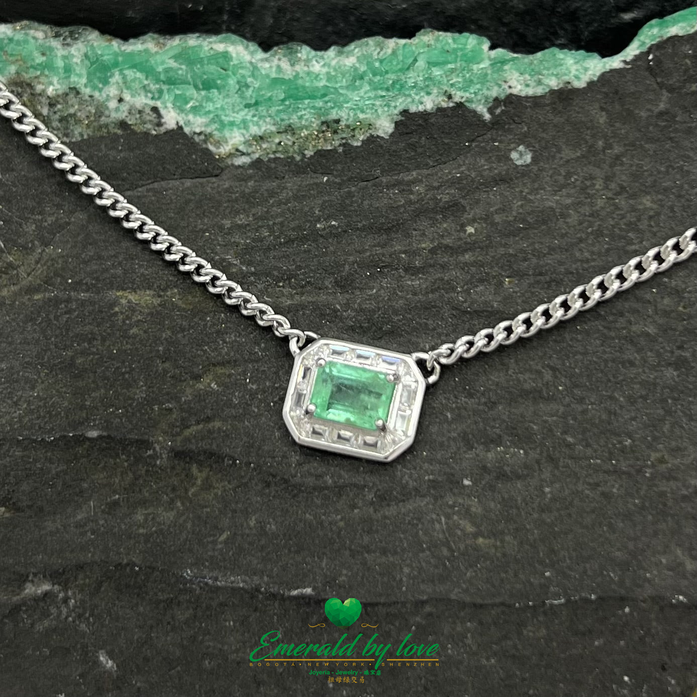 Rectangular Emerald Crystal Pendant
