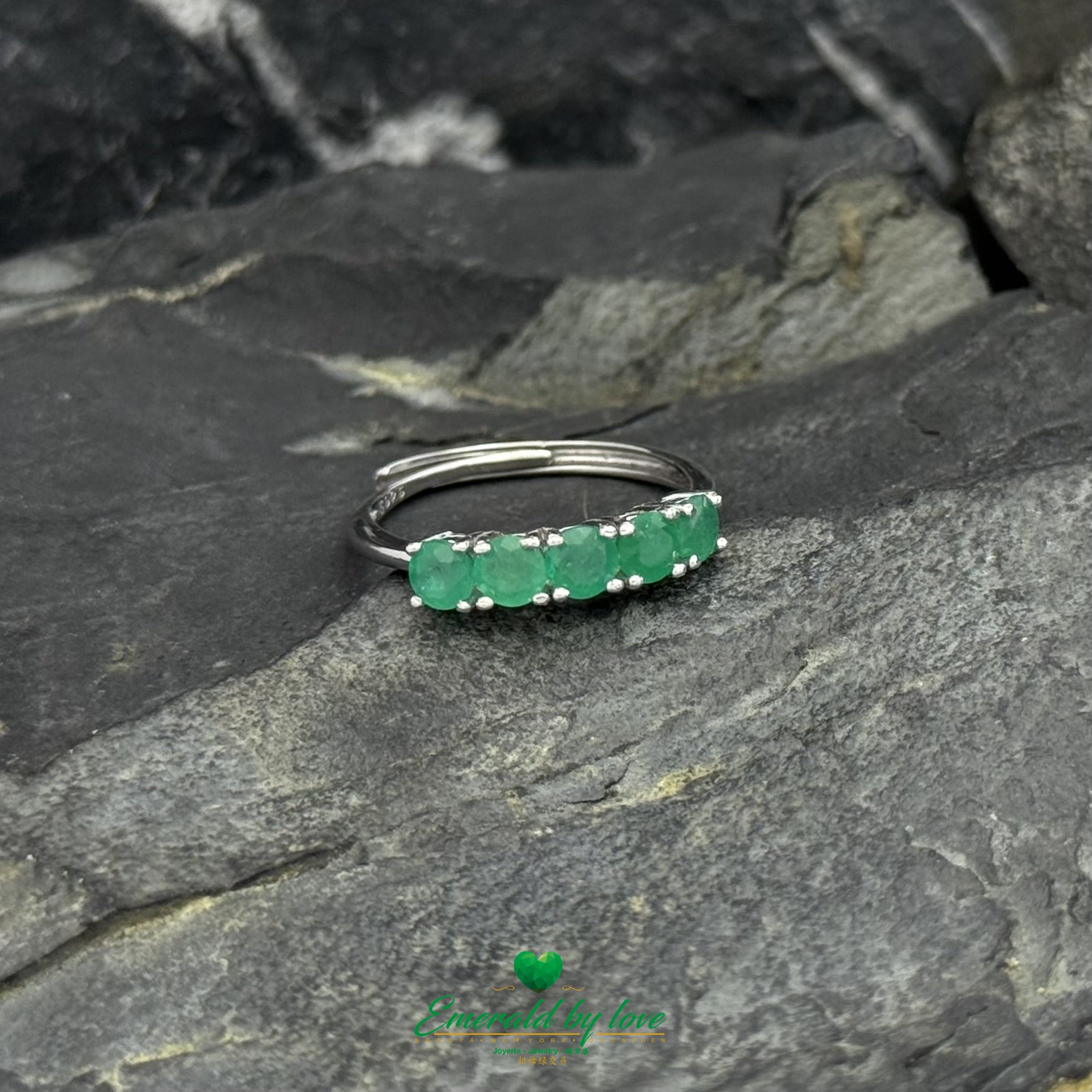 Five-Stone Emerald Band Ring