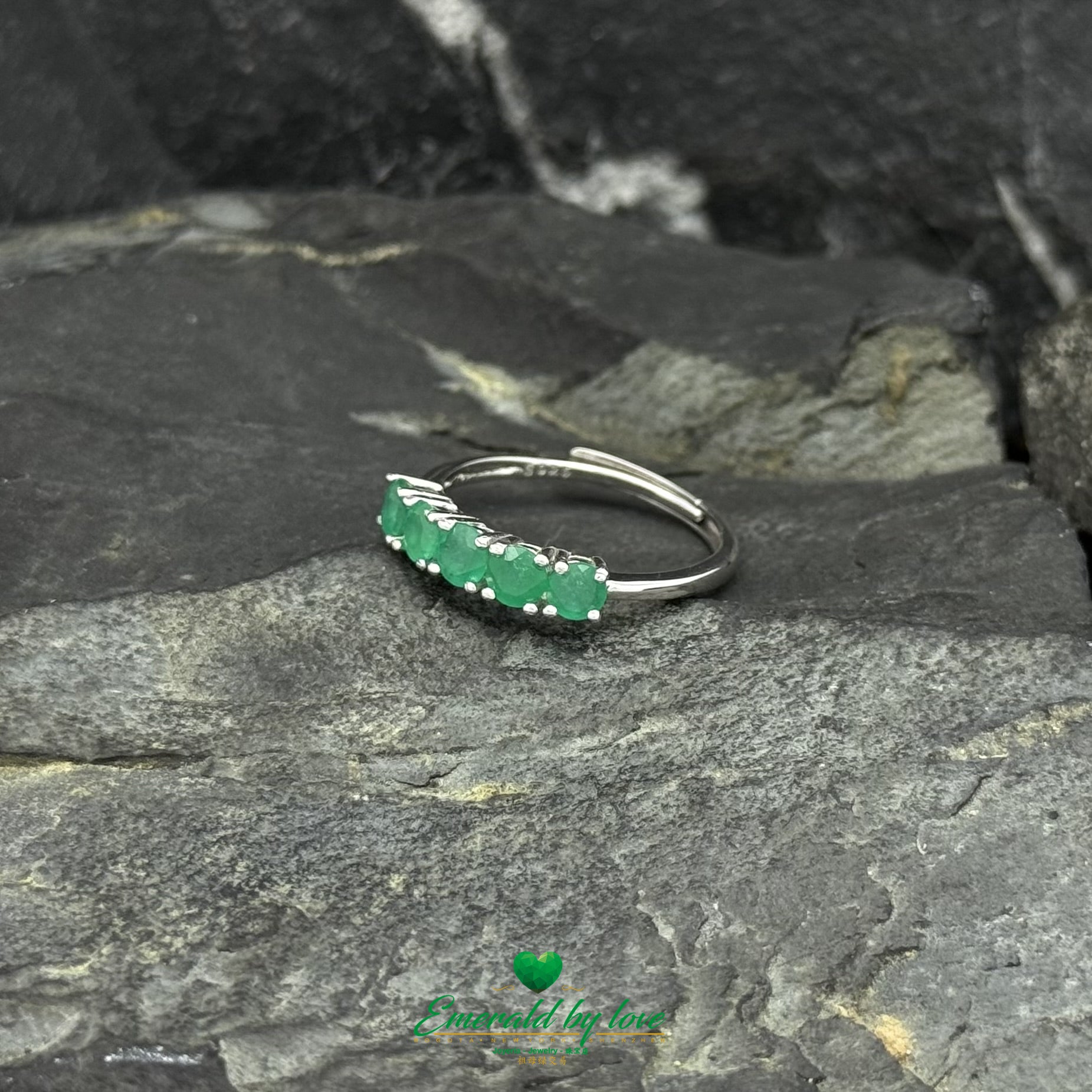Five-Stone Emerald Band Ring
