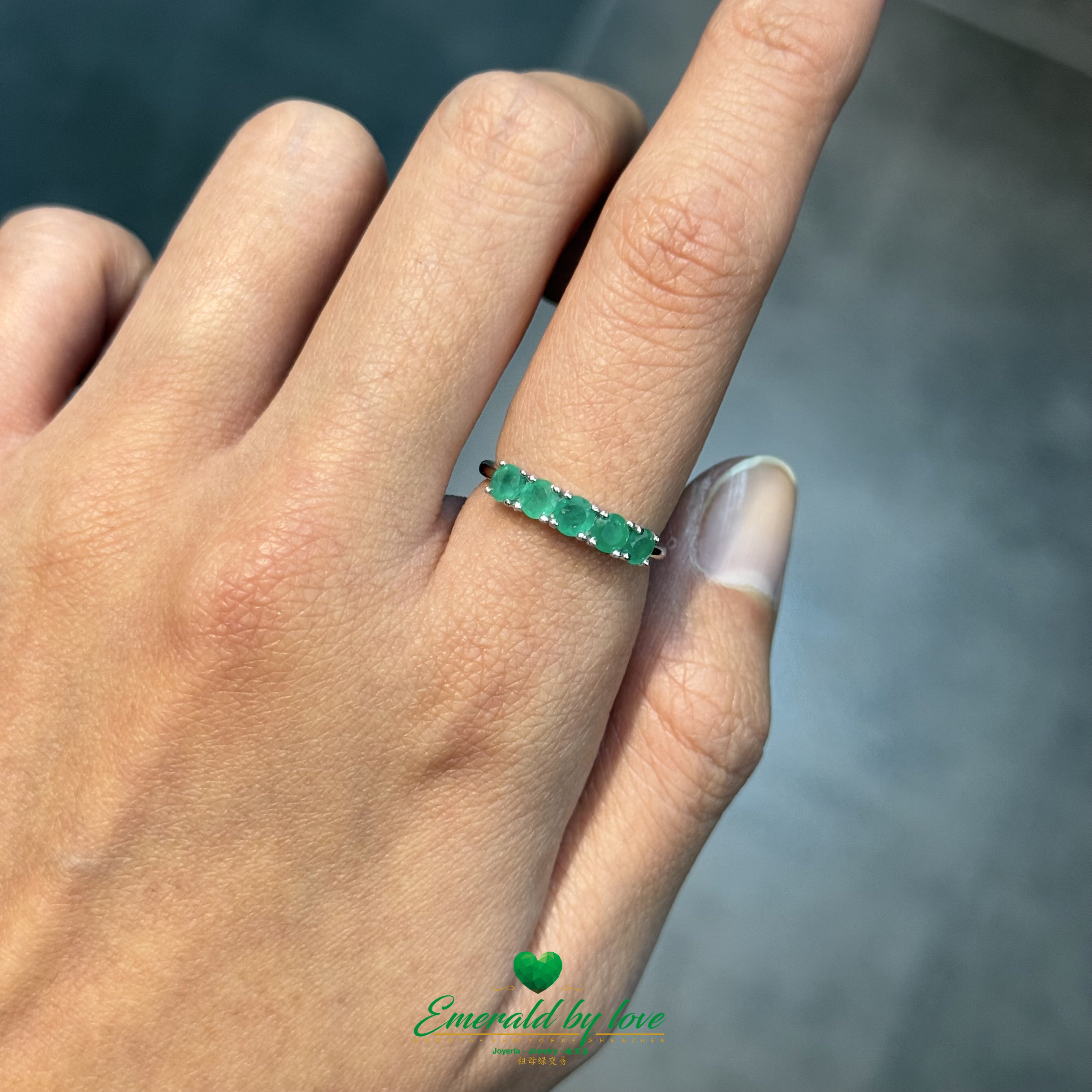 Five-Stone Emerald Band Ring