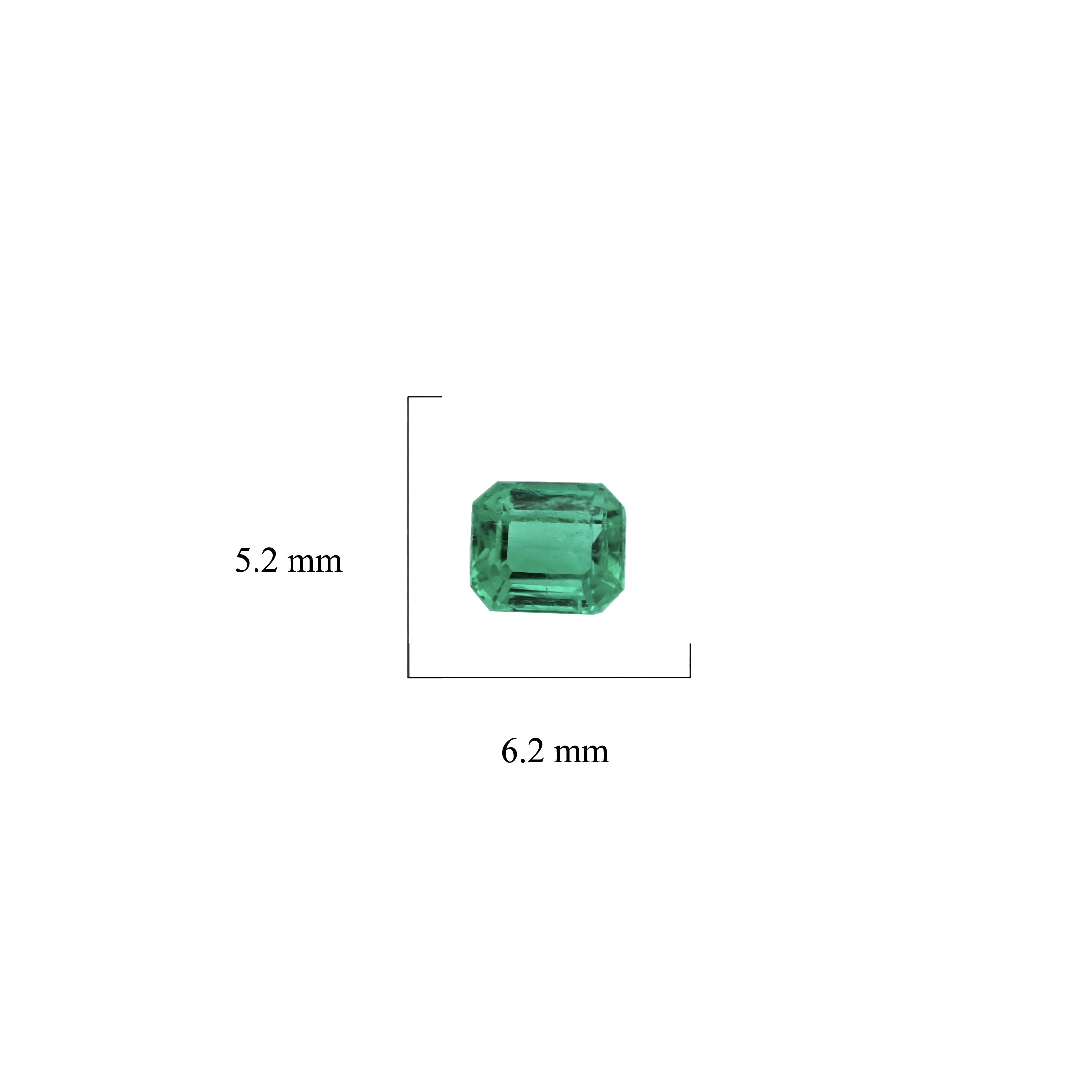 measurements of 0.96 ct emerald
