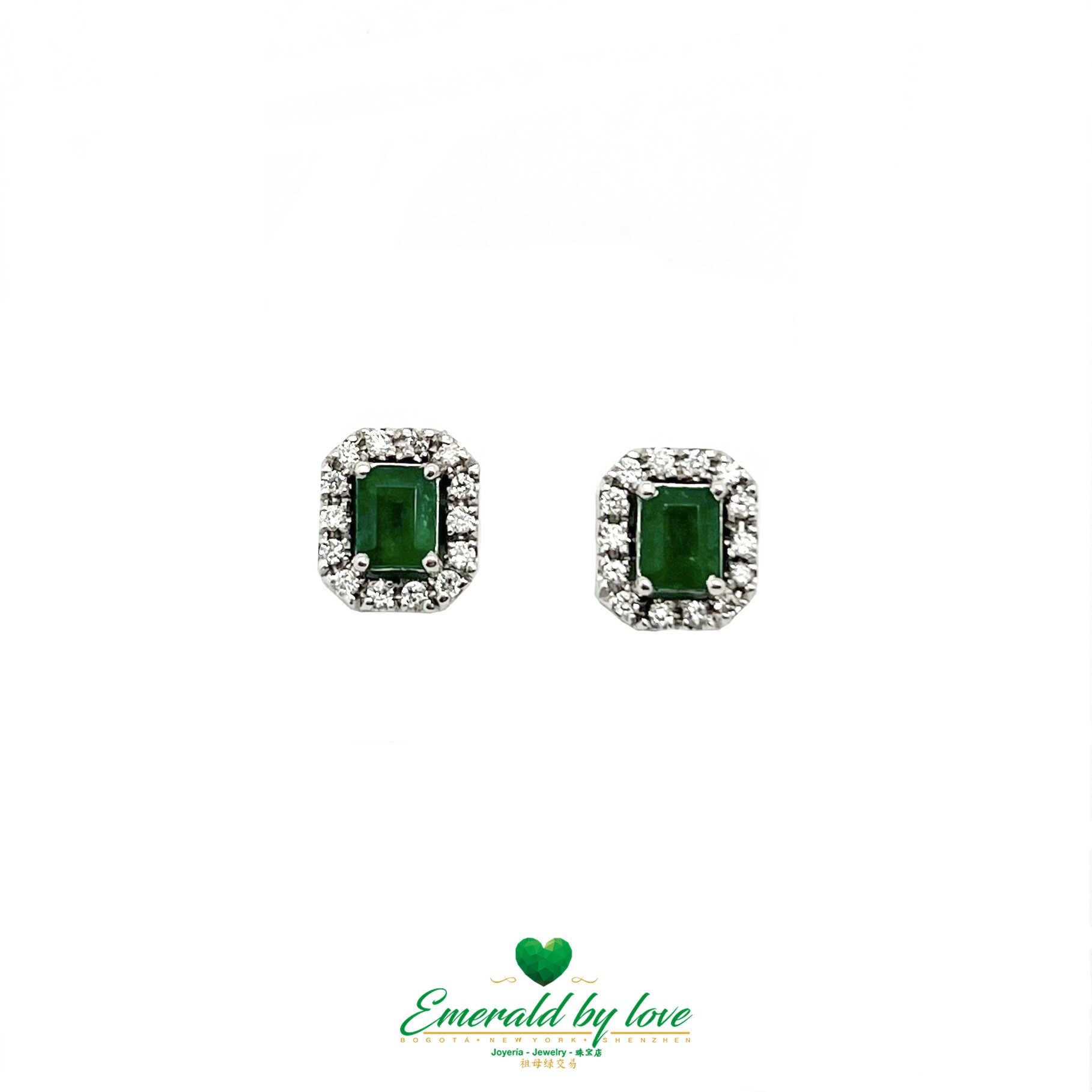 Regal Marquise White Gold Earrings with 1.10 tcw Emerald Cut Emeralds and 0.28 tcw Diamonds