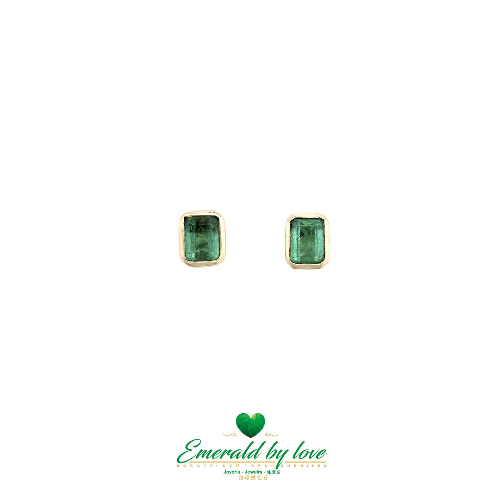 Minimalist Bezel-Set Emerald Earrings: 1.39 TCW