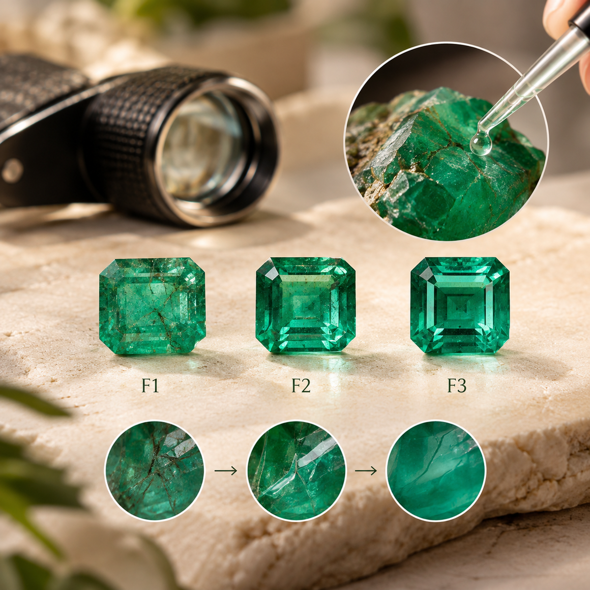 What Do F1, F2, and F3 Mean in a Colombian Emerald?