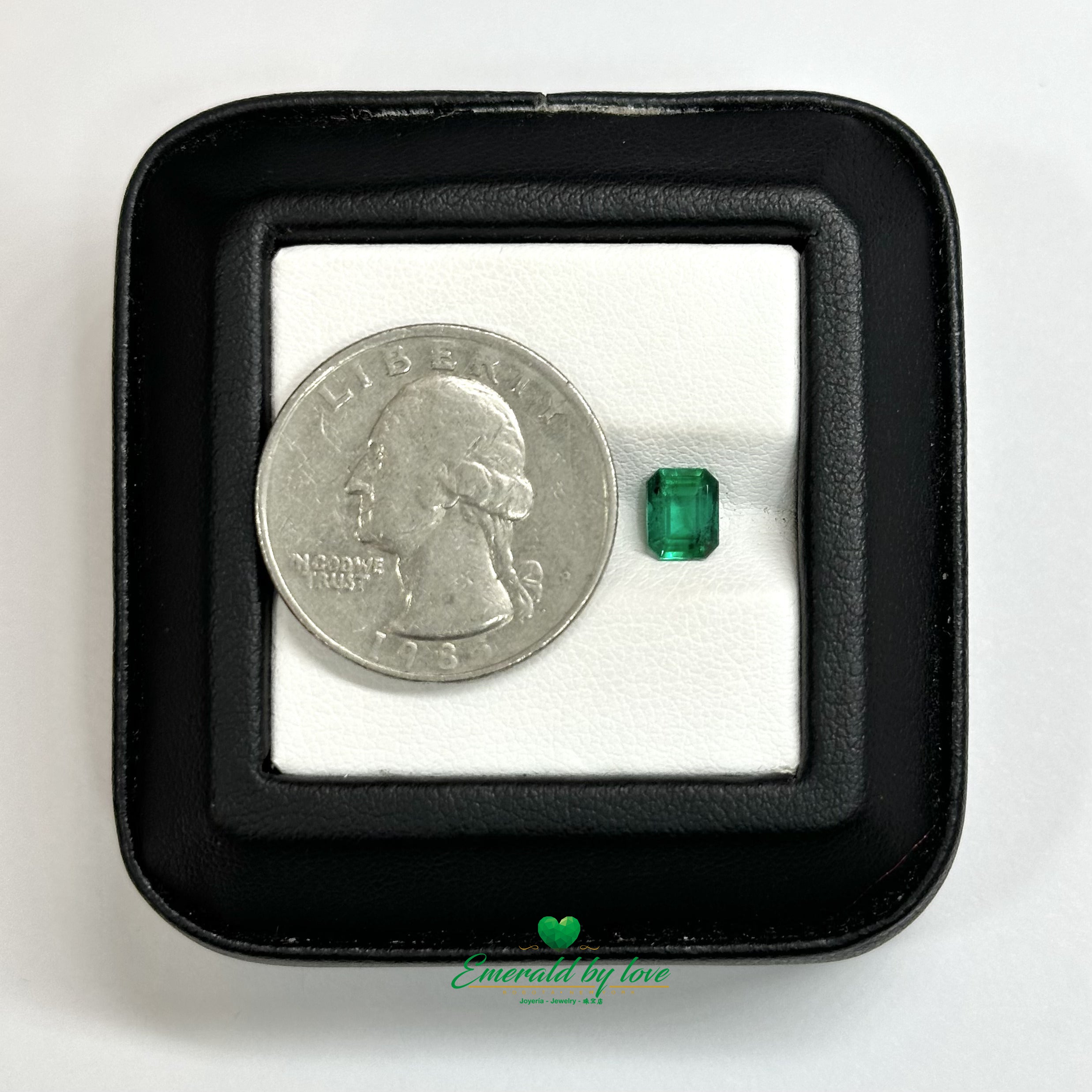 0.66 ct Emerald-Cut Emerald of Intense Green, Perfect Clarity