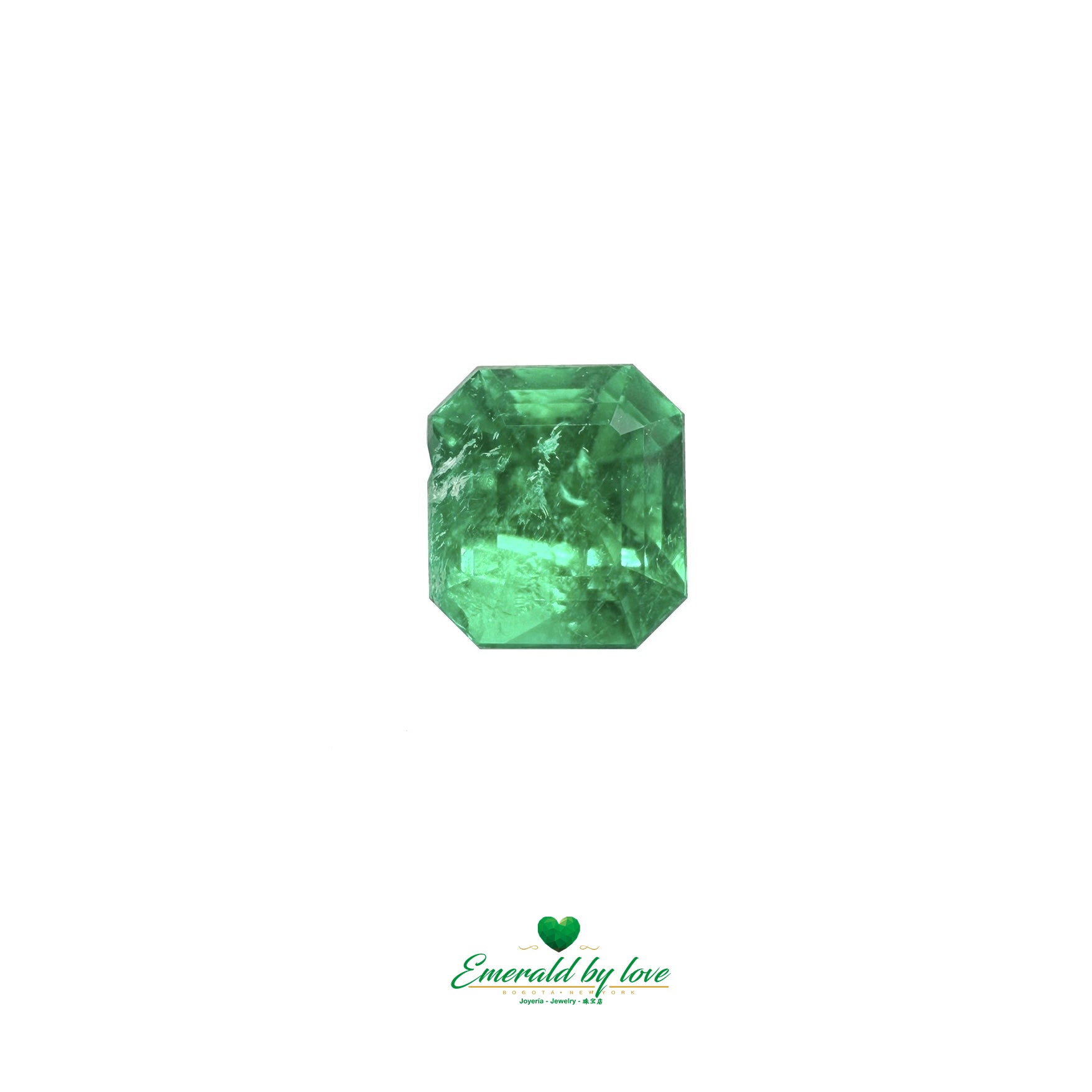 0.98 ct Square-Cut Emerald with Intense Green Color and Light Inclusions