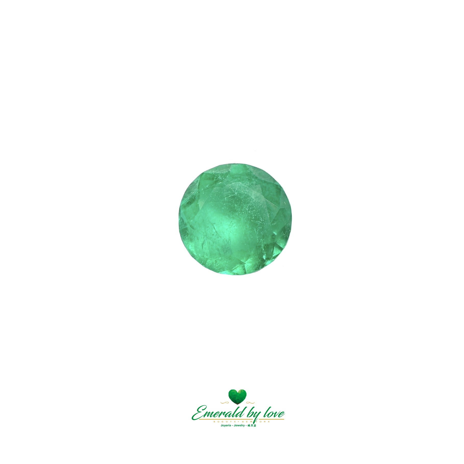 1.06 ct Round Emerald with Exceptional Crystal Quality and Green Color