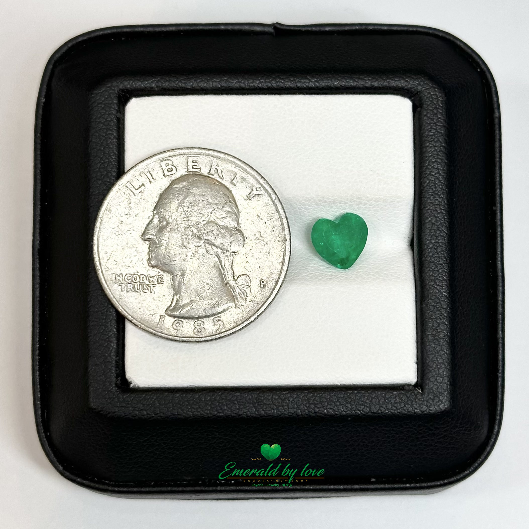 1.1 ct Heart-Shaped Dark Green Emerald with Excellent Cut and Symmetry