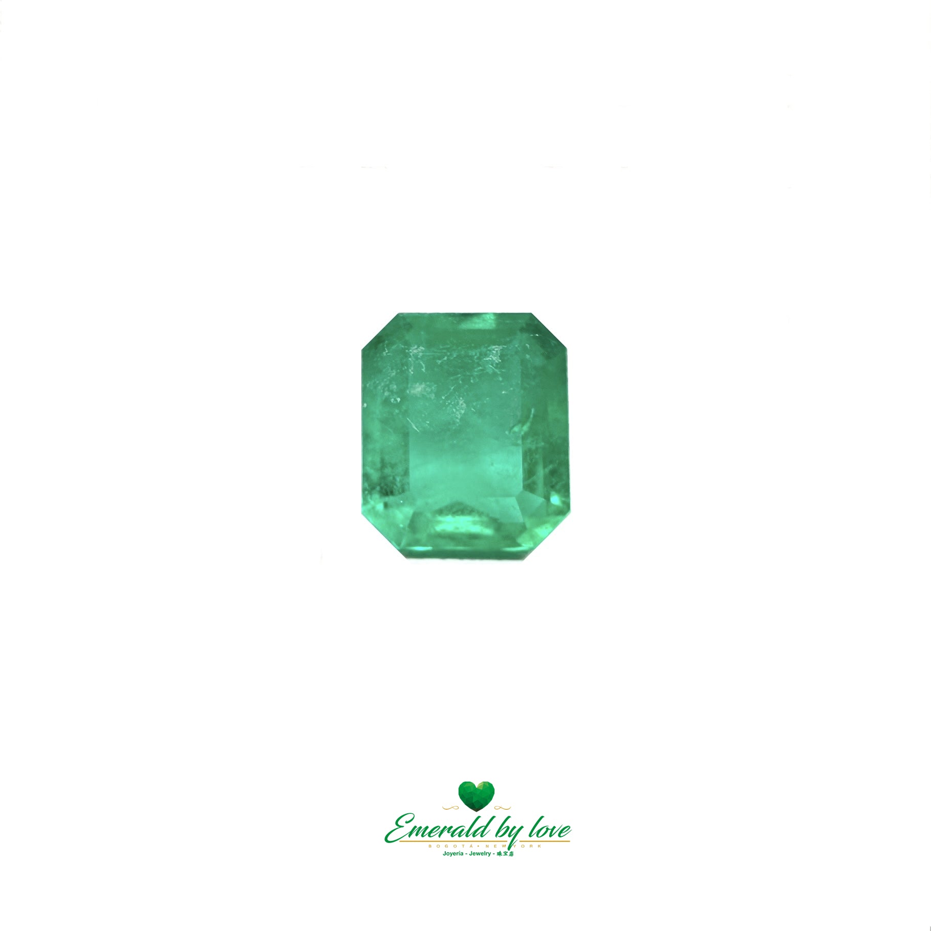 1.28 ct Emerald-Cut Intense Green Emerald with Soft Inclusions