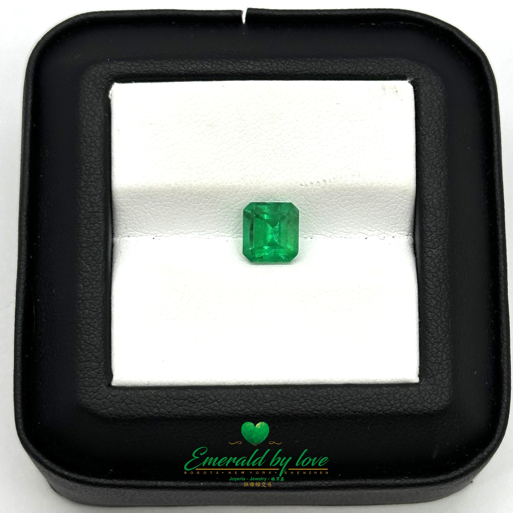 Intense Green Colombian Emerald 1.52 ct – Square Cut with Unique Character