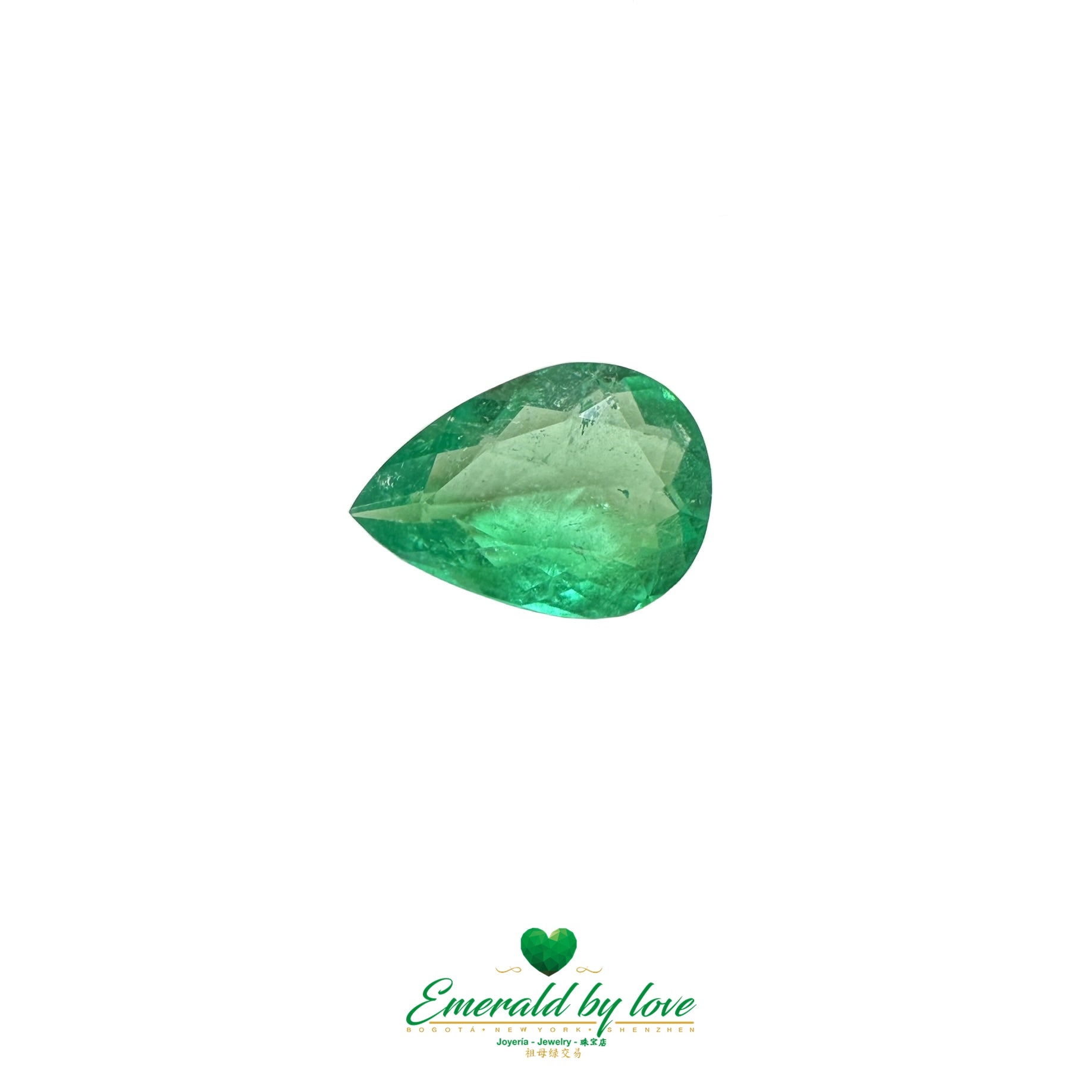 Elegant 1.73 Carat Pear-Shaped Colombian Emerald