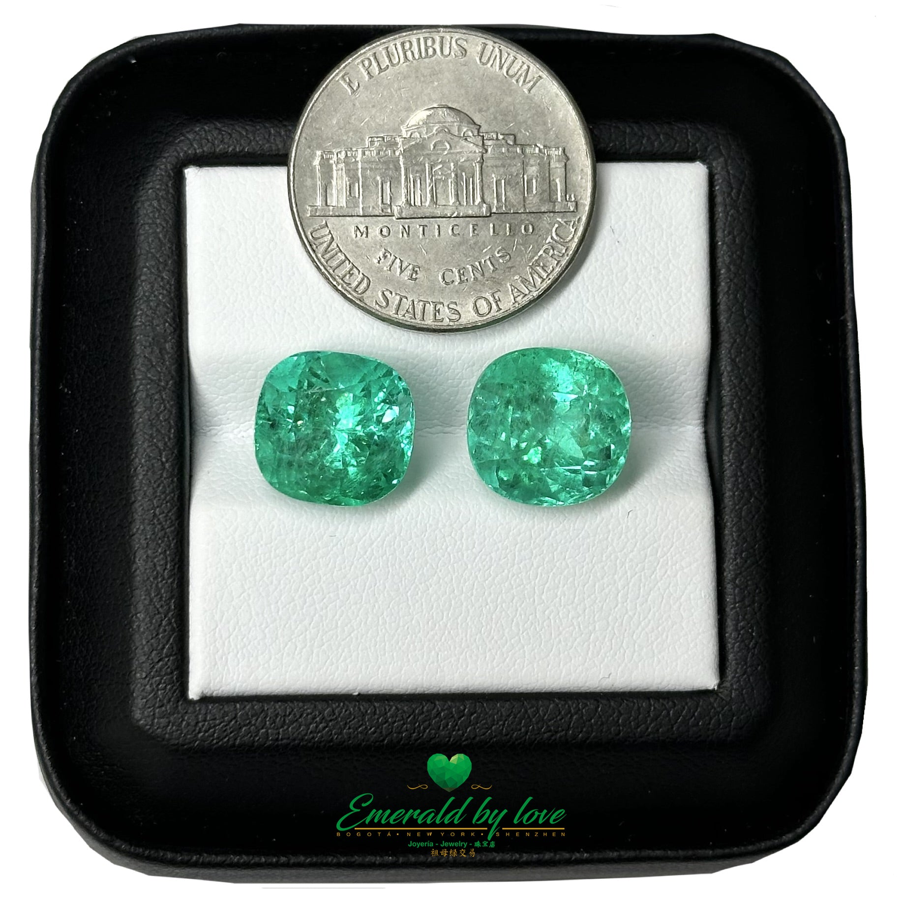 Huge Colombian Emeralds Matching Pairs 11.97 Carat