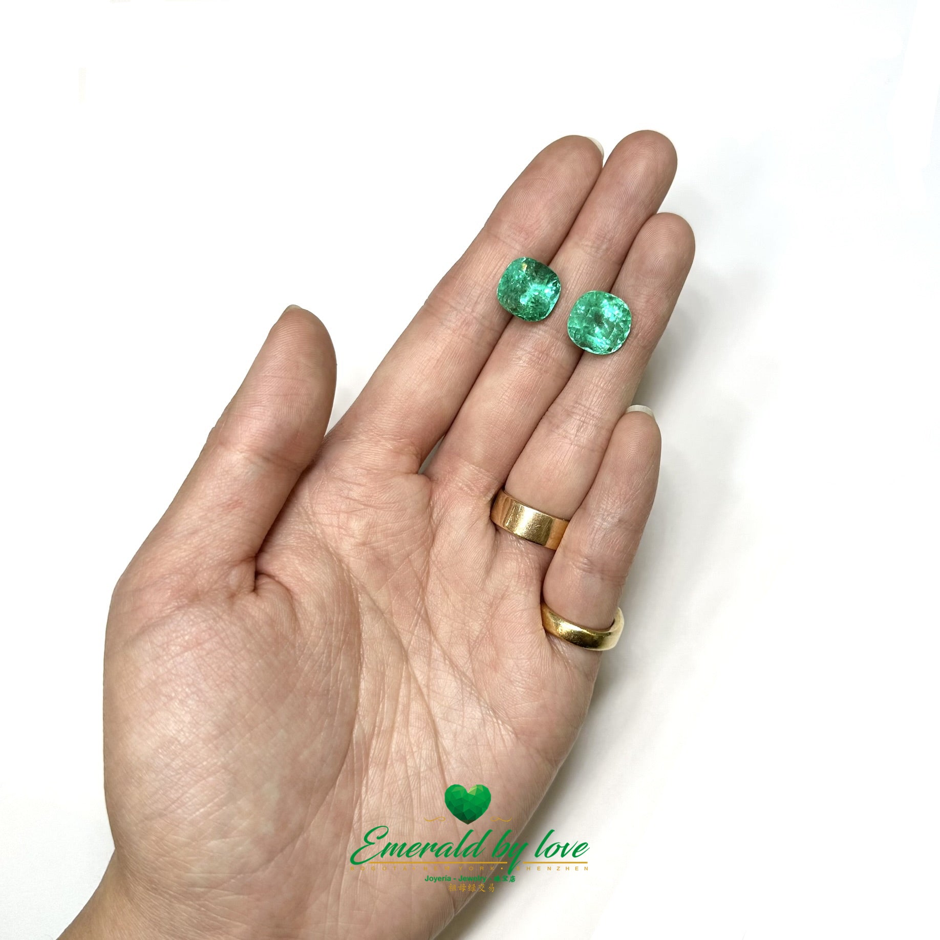 Huge Colombian Emeralds Matching Pairs 11.97 Carat