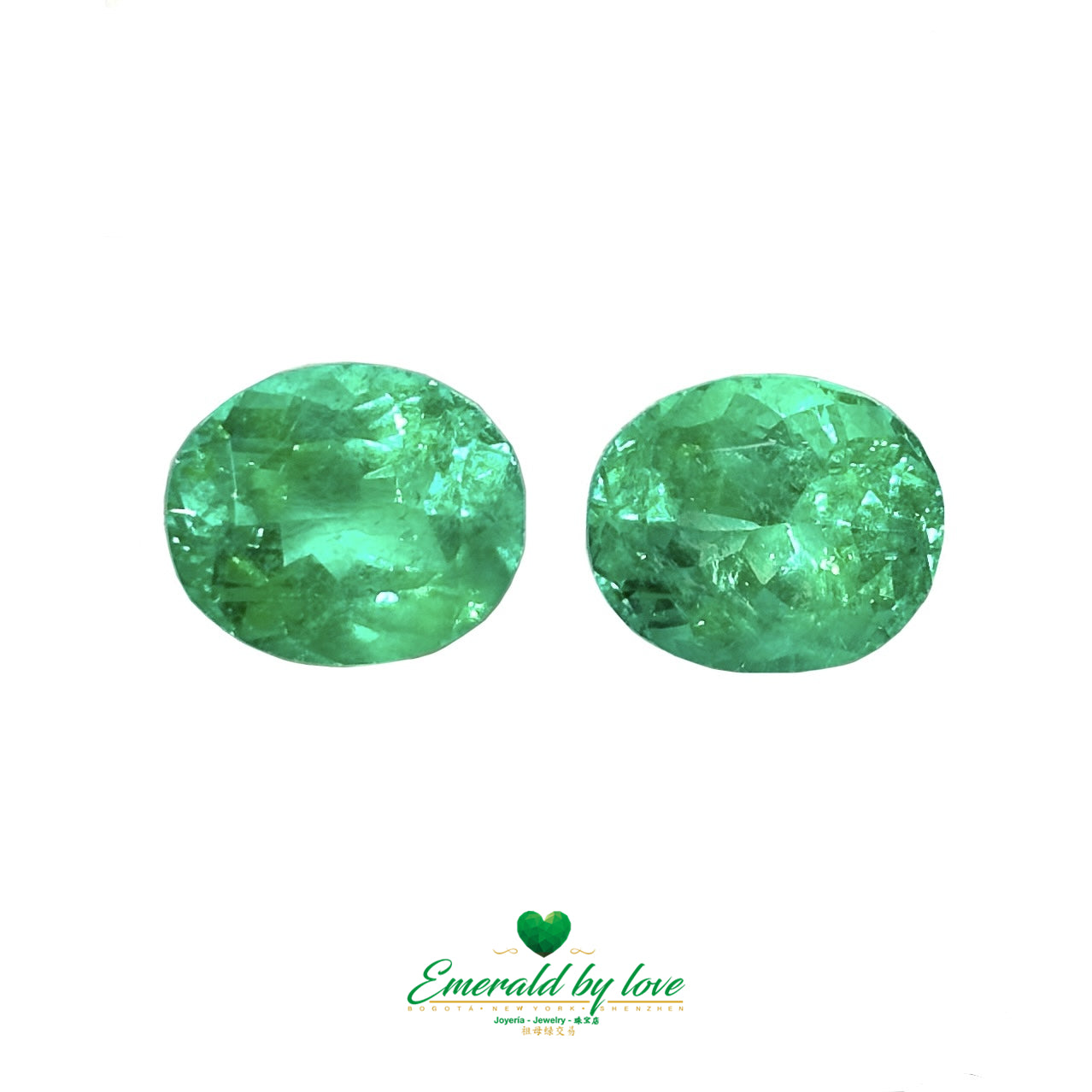 Exquisite Colombian Emerald Pairs: Each Gleaming at 11 Carats.