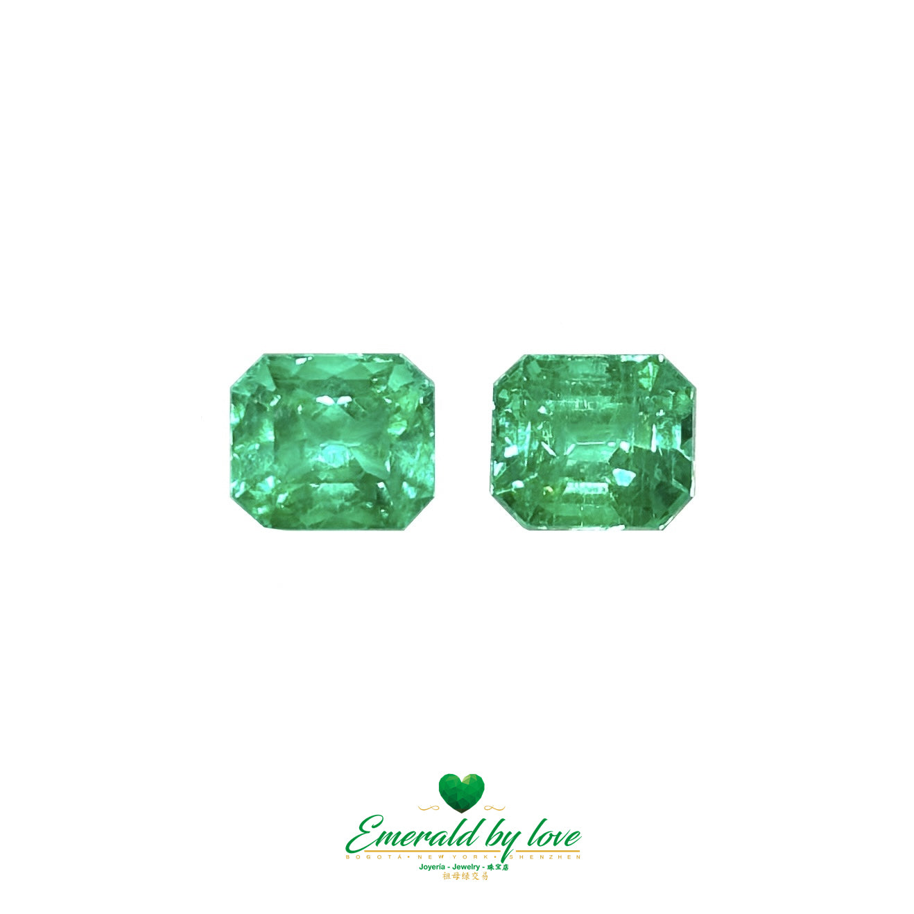 Emerald Essence: Colombian Emerald Matching Pairs, 6.05 Carats