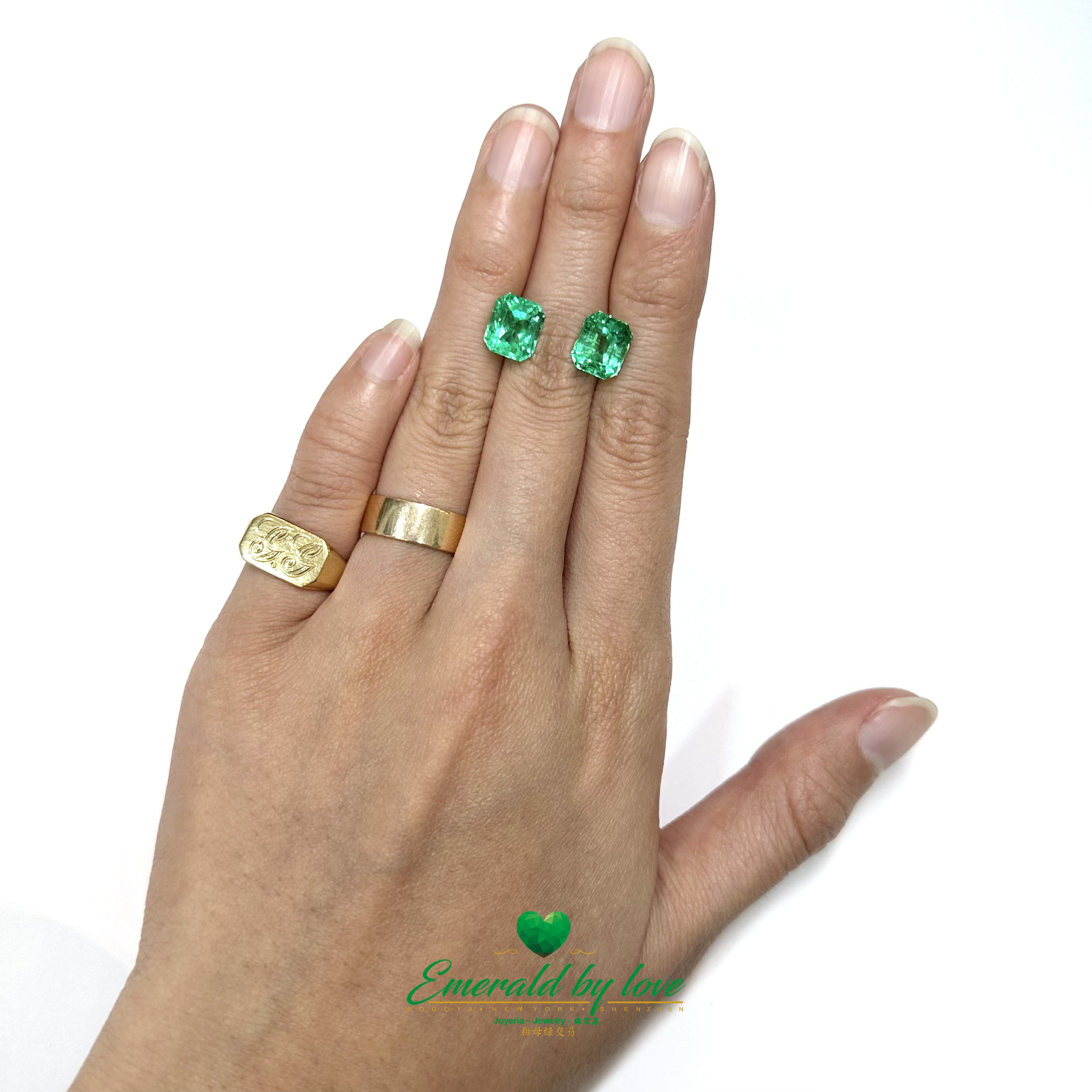 Emerald Essence: Colombian Emerald Matching Pairs, 6.05 Carats