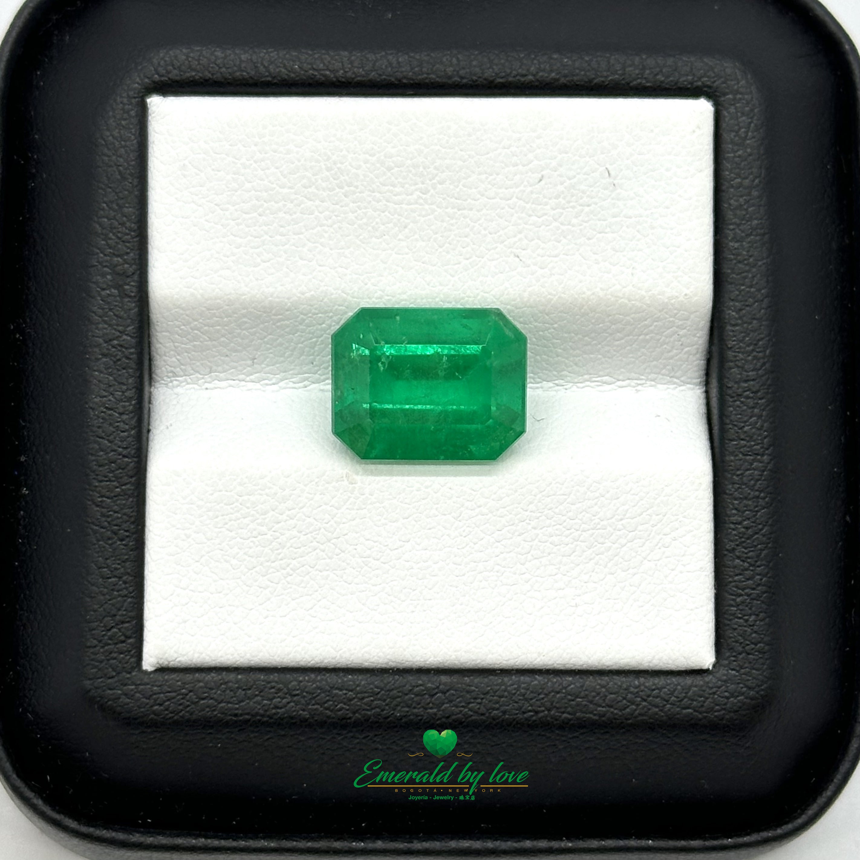 6.13 ct Natural Colombian Emerald – Intense Green Emerald Cut Gemstone