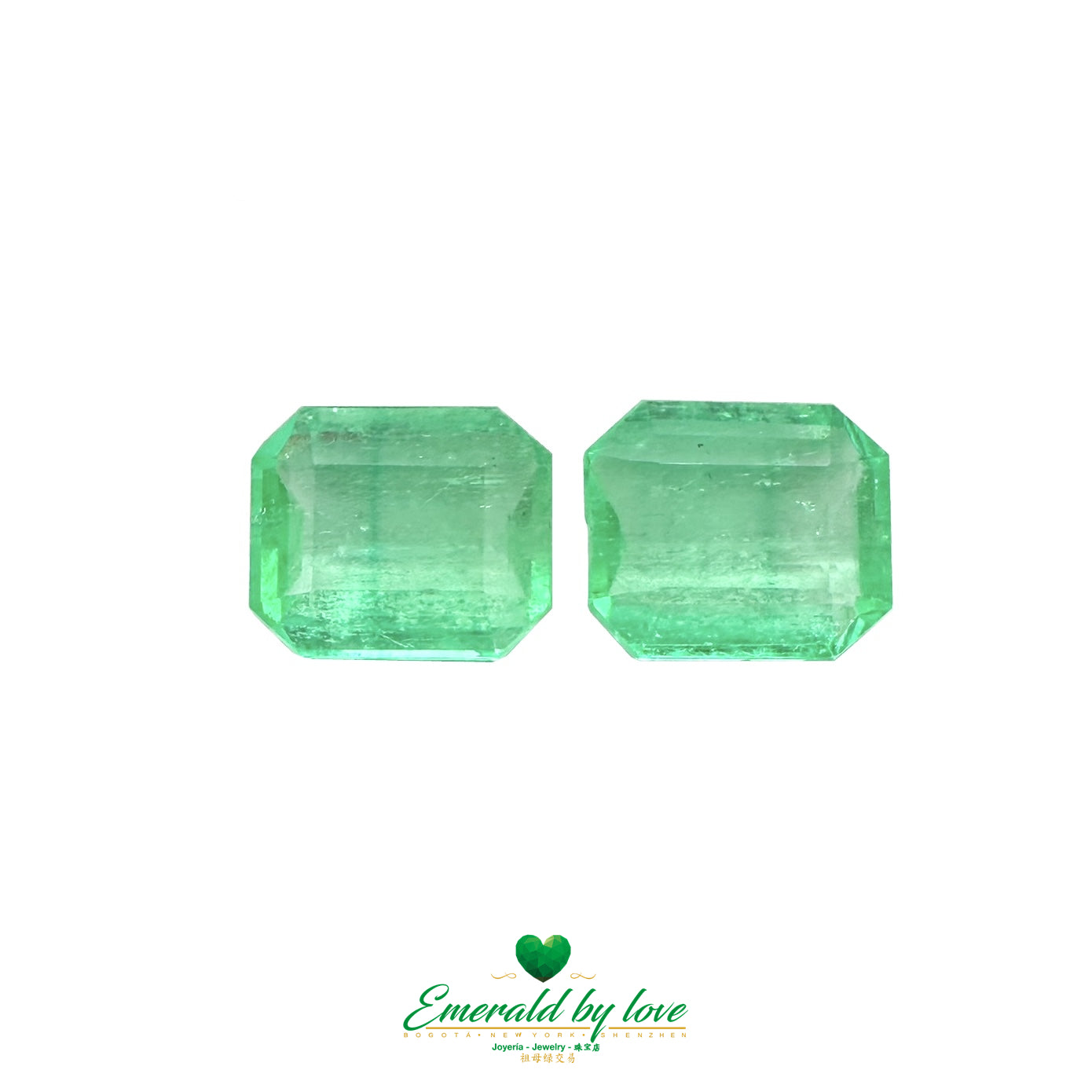 Vivid Pair of Colombian Emeralds – 7.05ct Total with Exceptional Color