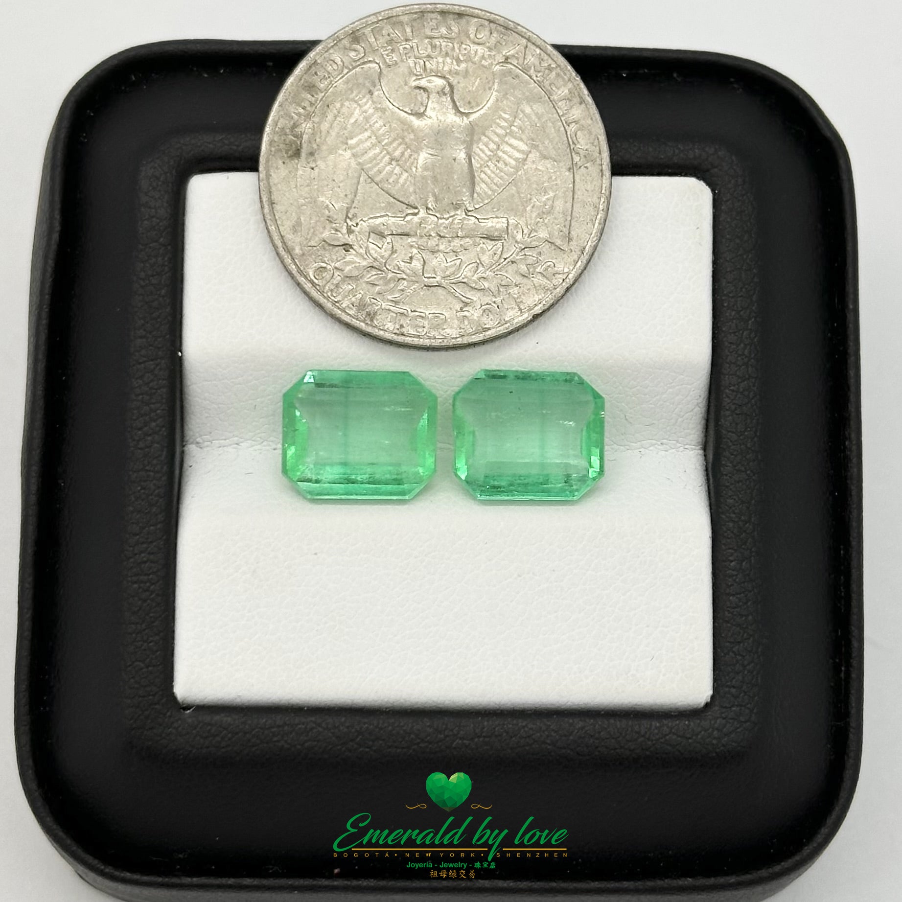 Vivid Pair of Colombian Emeralds – 7.05ct Total with Exceptional Color