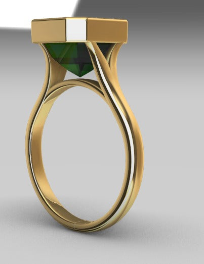 18K Gold Ring with Emerald