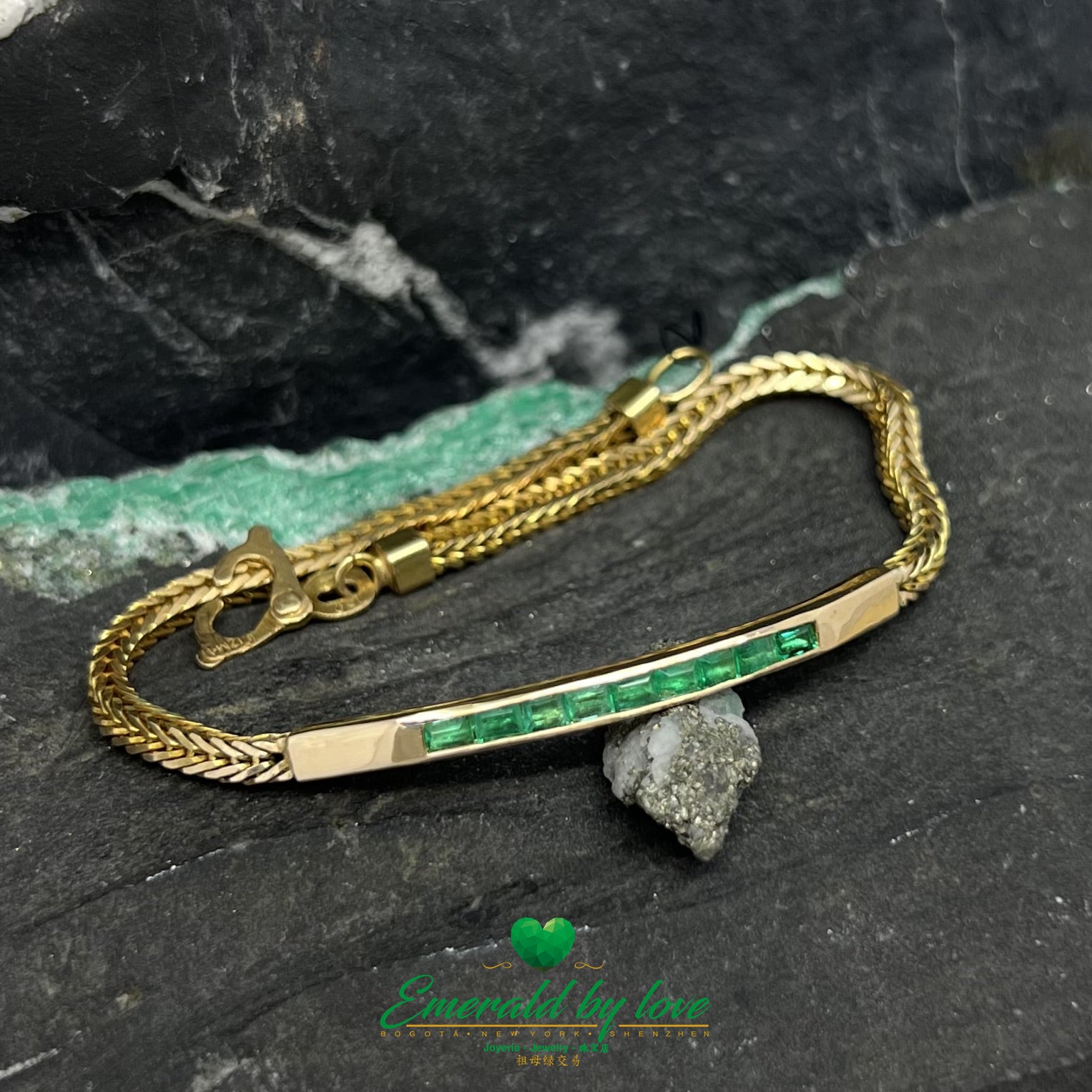 Colombian Baguette Emerald Cuff Bracelet