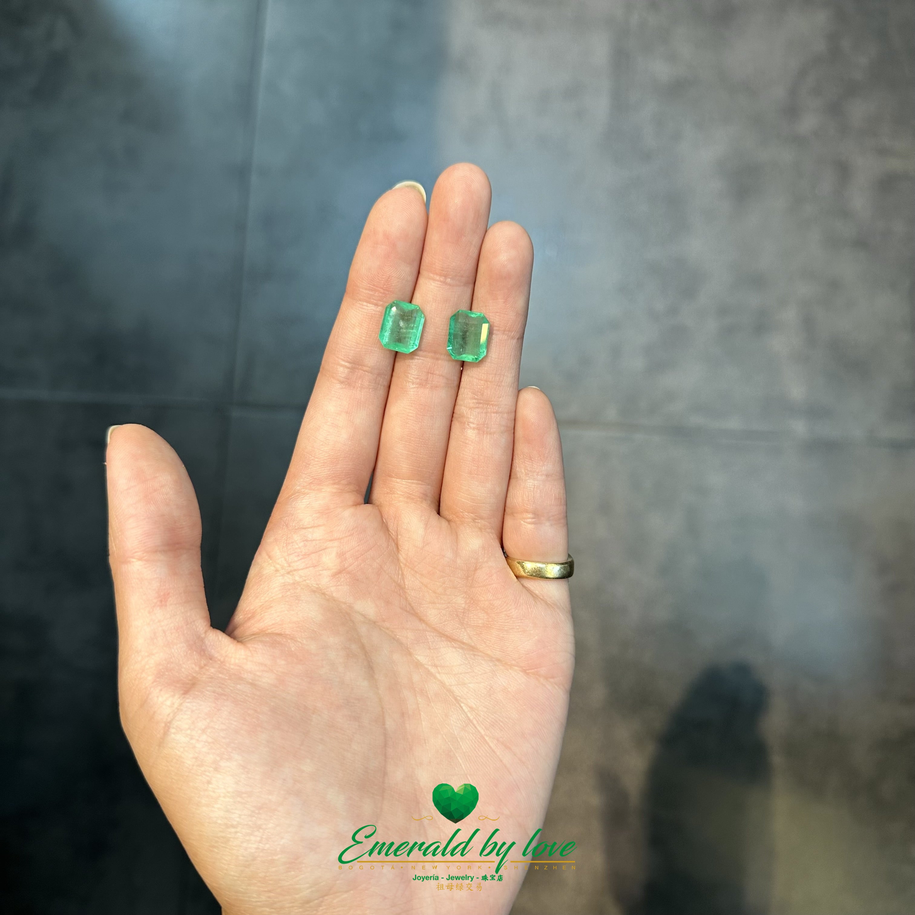 Loose 3.64 carat Colombian emerald with vibrant hue and standard treatment