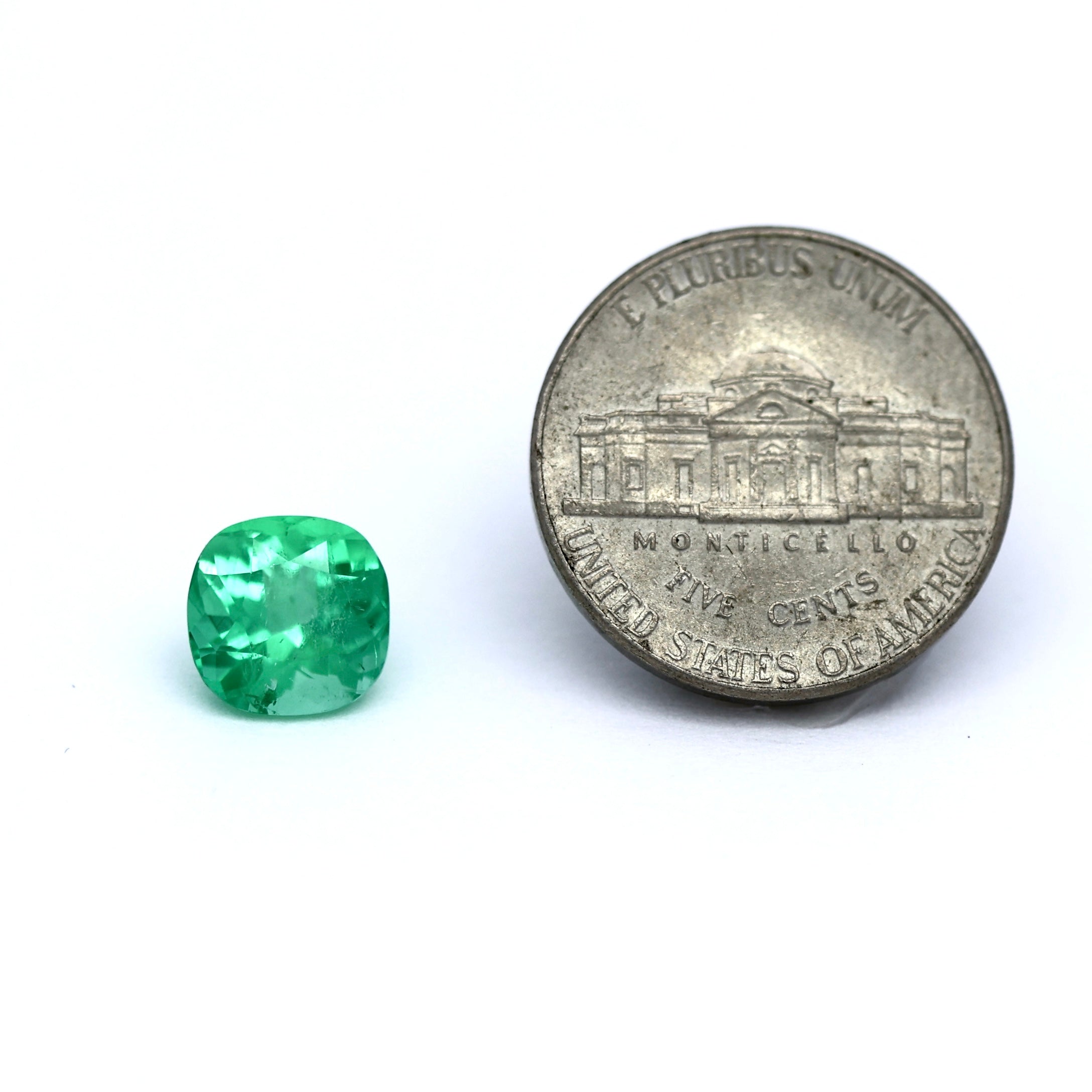 2.56 ct comparison size with coin 