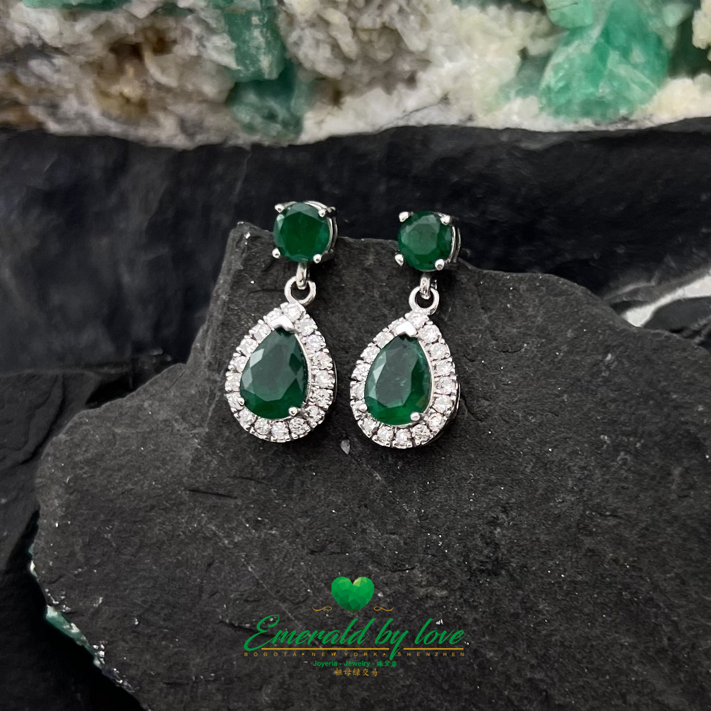 Colombian Emerald White Gold Earrings: An Ode to Elegance and Exuberance