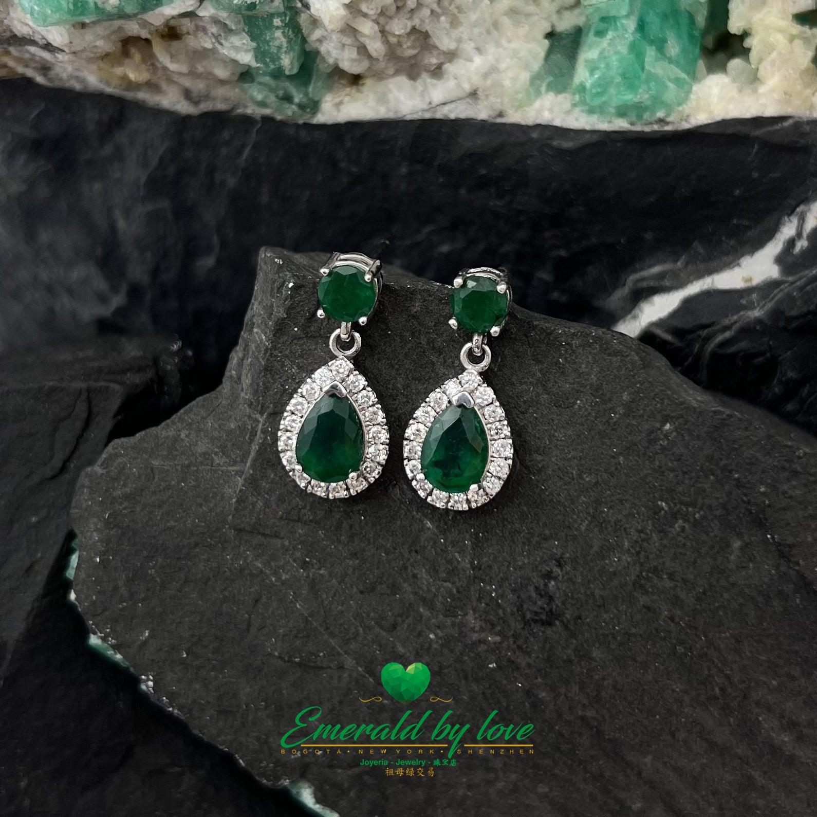 Colombian Emerald White Gold Earrings: An Ode to Elegance and Exuberance